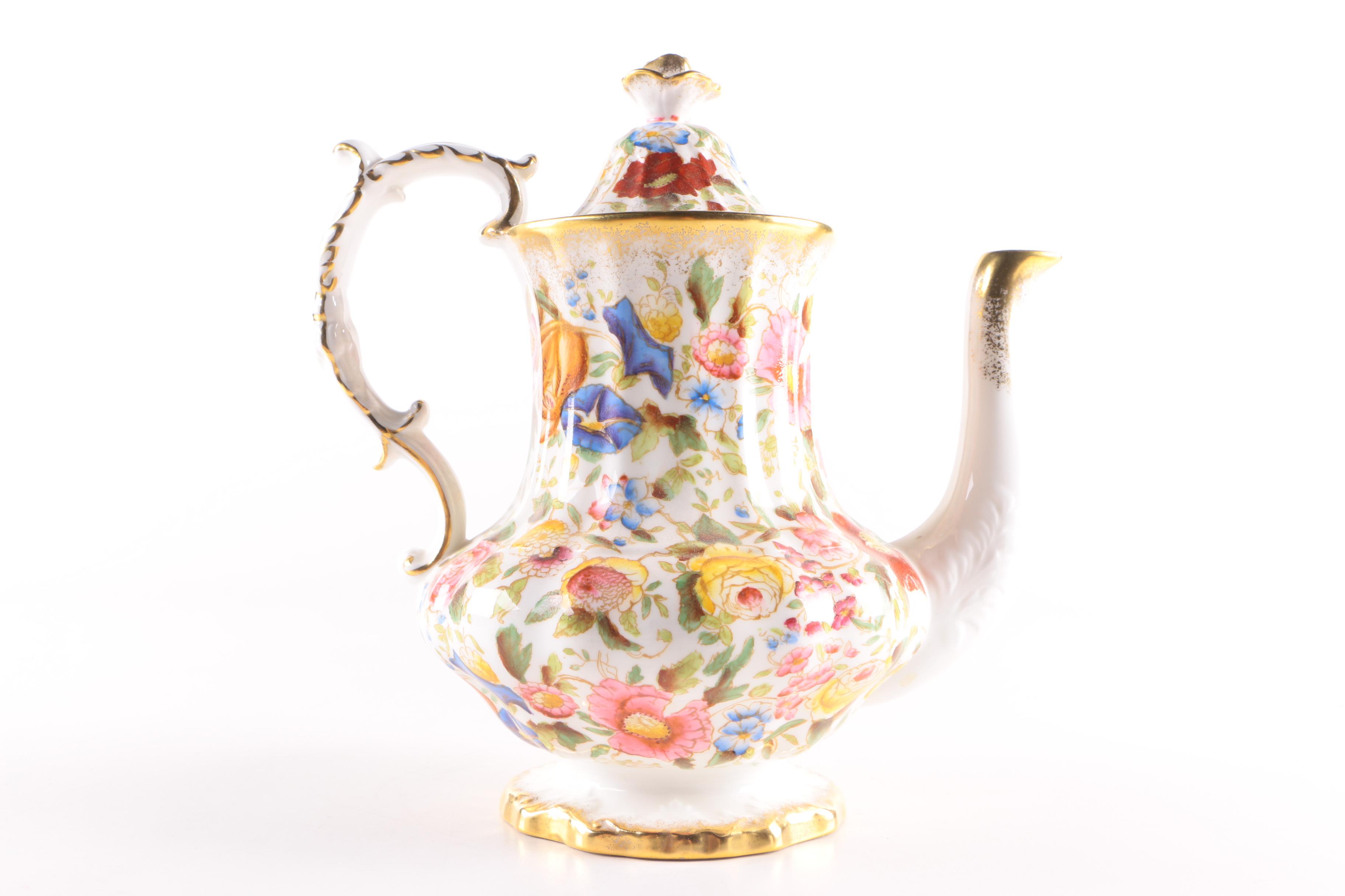 Vintage Teapots Including Spode, Wedgwood and Hammersley