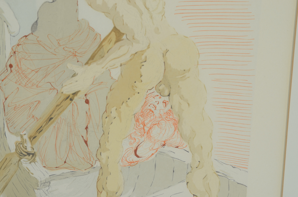 Salvador Dali Woodblock Print "Hell Canto 3" from the Divine Comedy Series