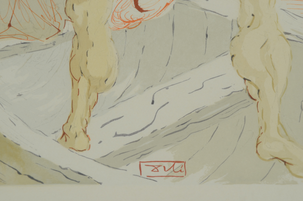 Salvador Dali Woodblock Print "Hell Canto 3" from the Divine Comedy Series