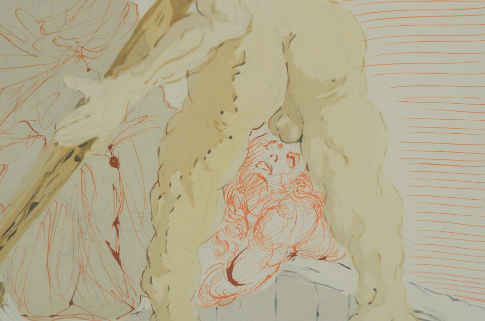 Salvador Dali Woodblock Print "Hell Canto 3" from the Divine Comedy Series