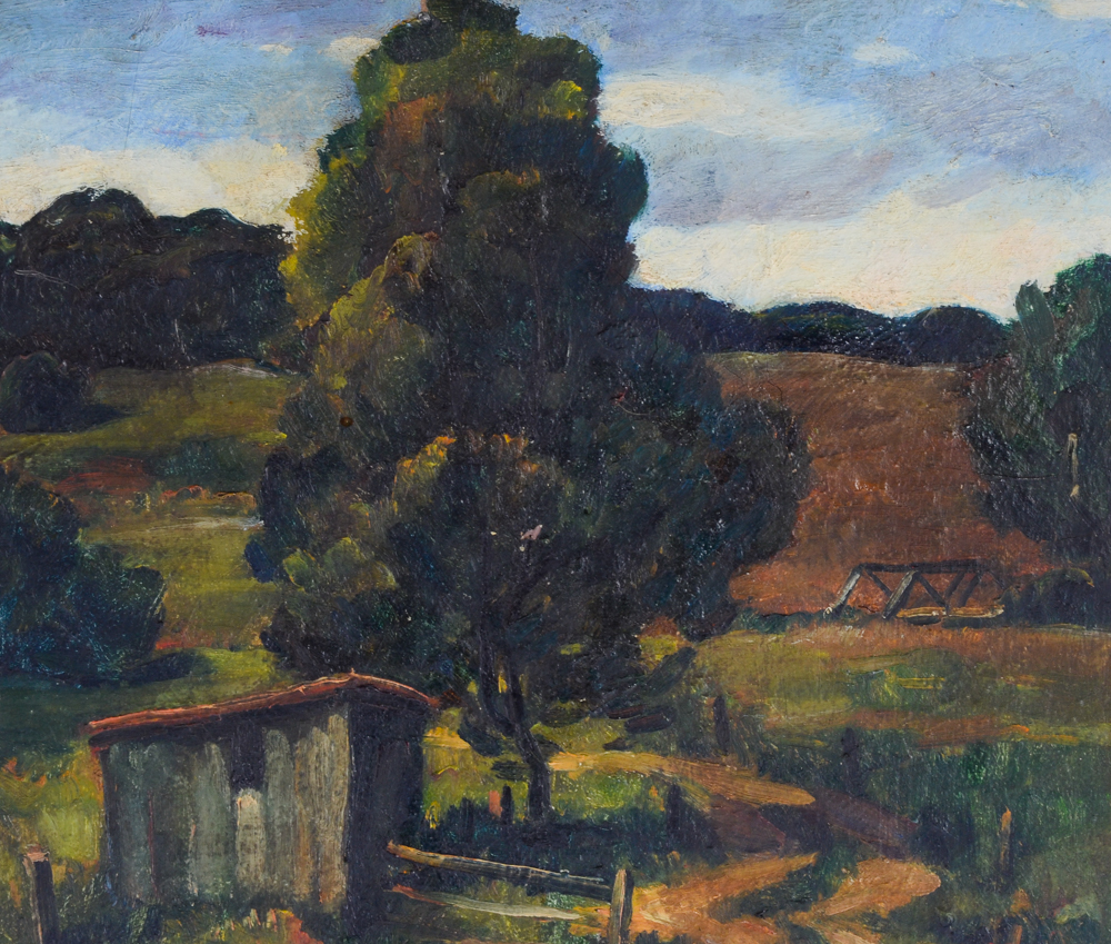 J. King Mid-Century Oil Painting of a Landscape