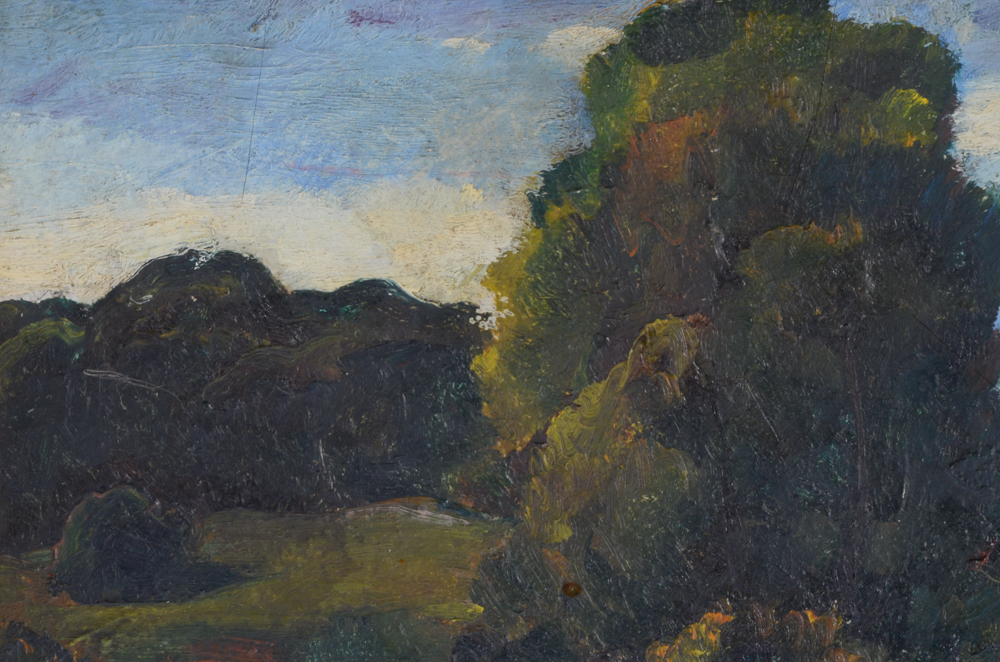 J. King Mid-Century Oil Painting of a Landscape