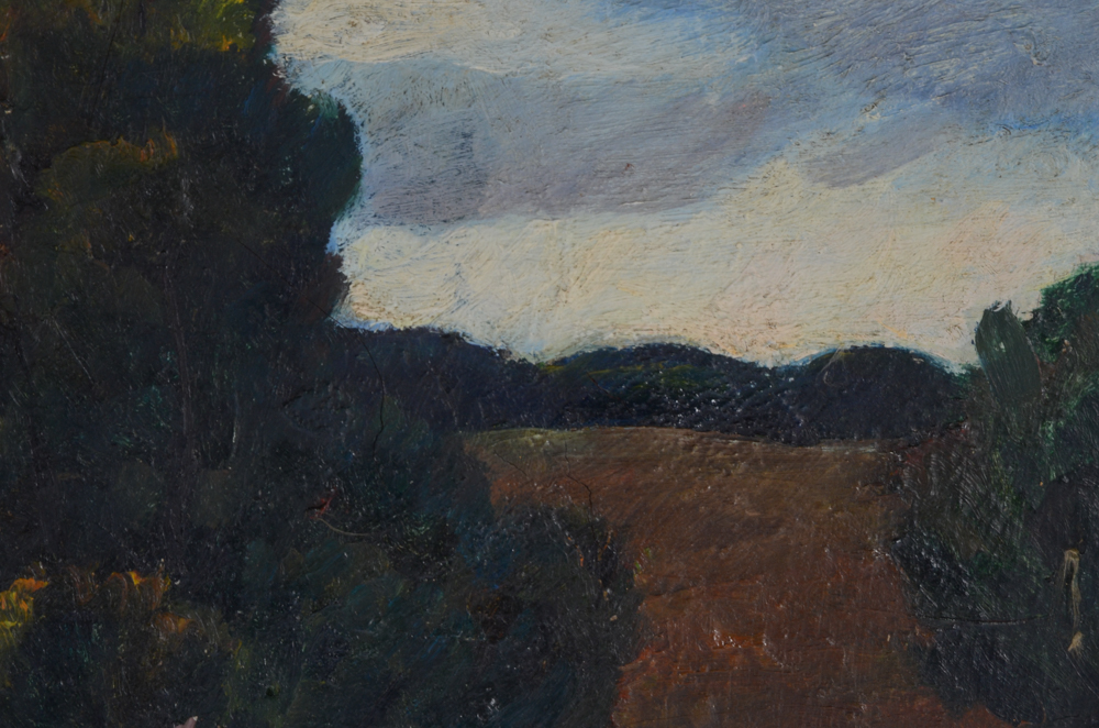 J. King Mid-Century Oil Painting of a Landscape