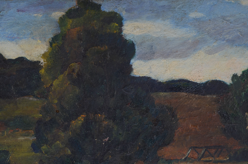 J. King Mid-Century Oil Painting of a Landscape