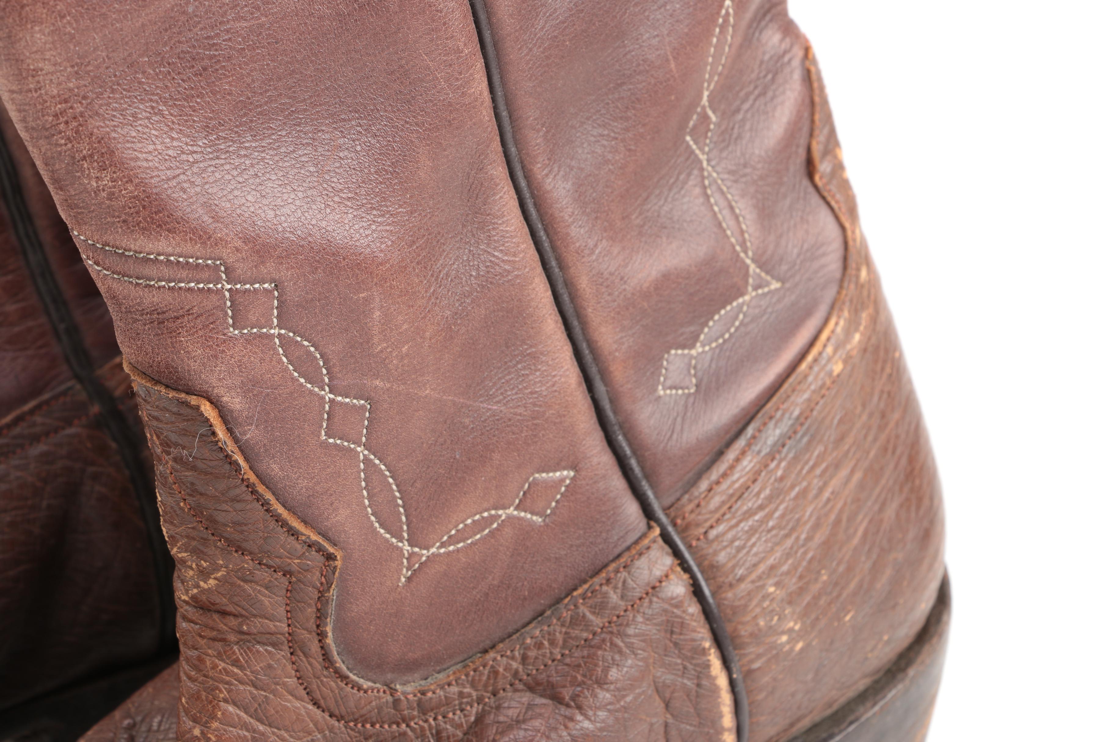 Vintage Ryon Ostrich and Bovine Leather Cowboy Boots
