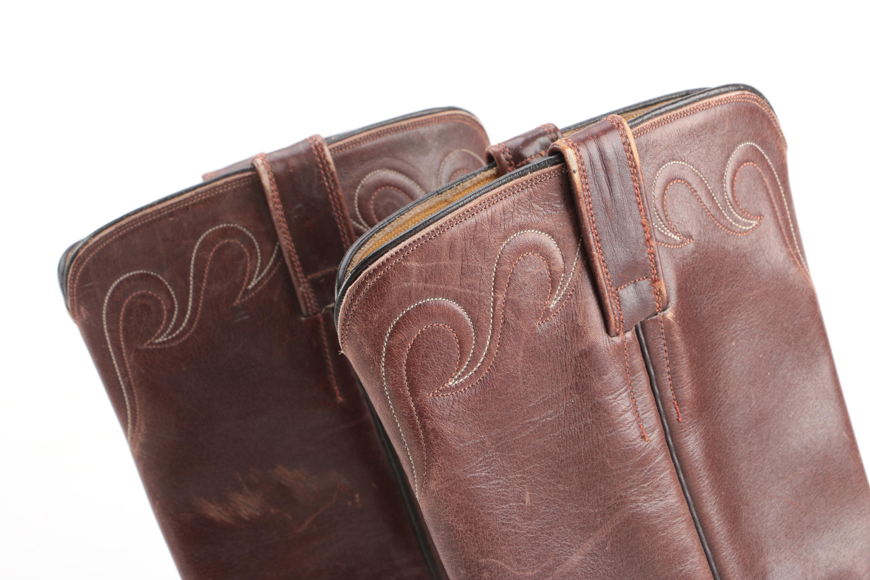 Vintage Ryon Ostrich and Bovine Leather Cowboy Boots