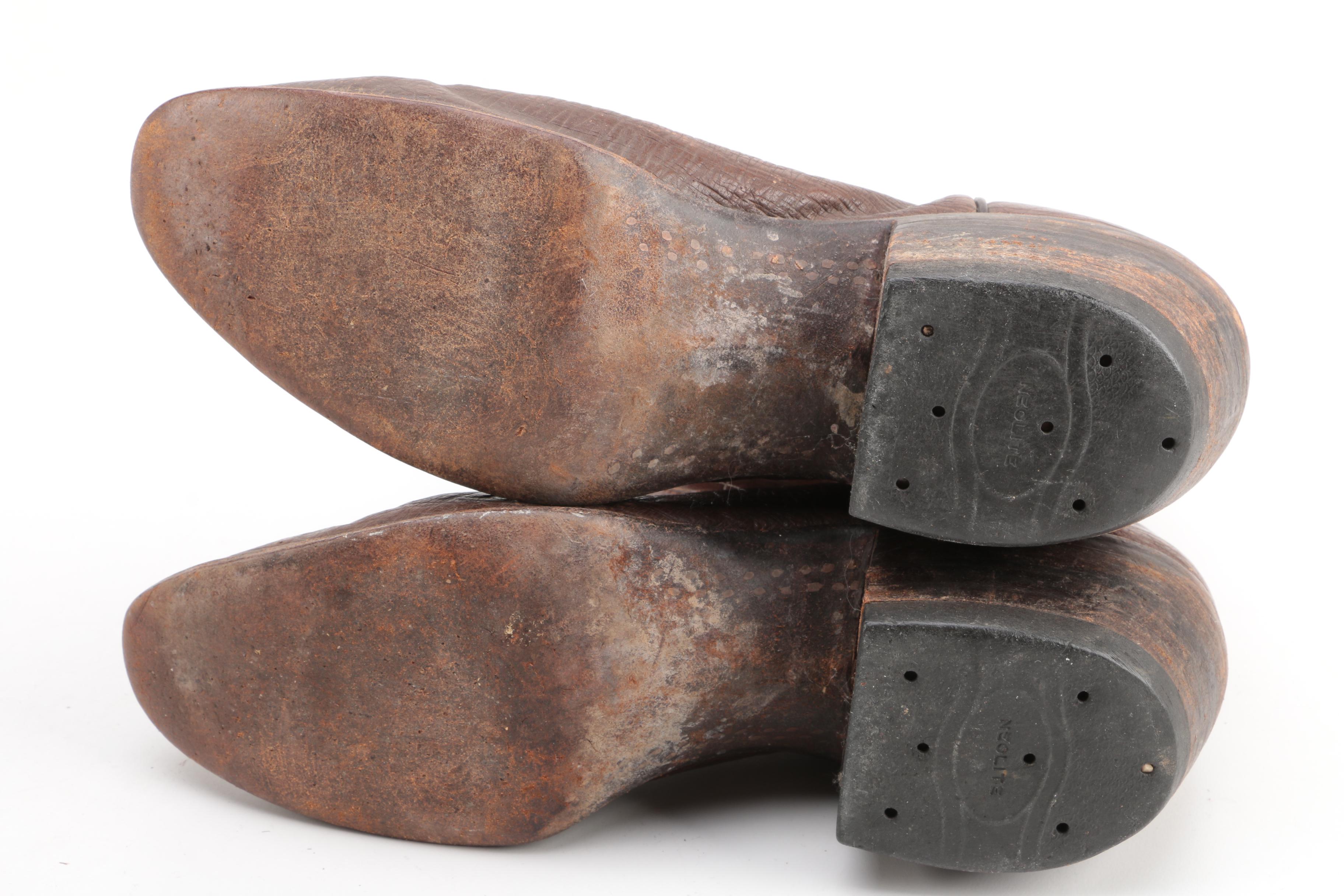 Vintage Ryon Ostrich and Bovine Leather Cowboy Boots