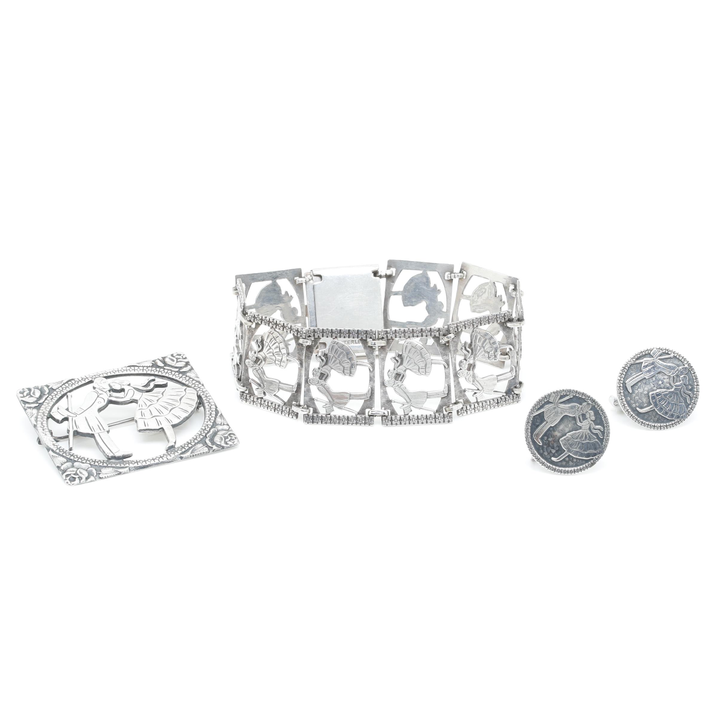 Vintage Sterling Silver Demi Parure