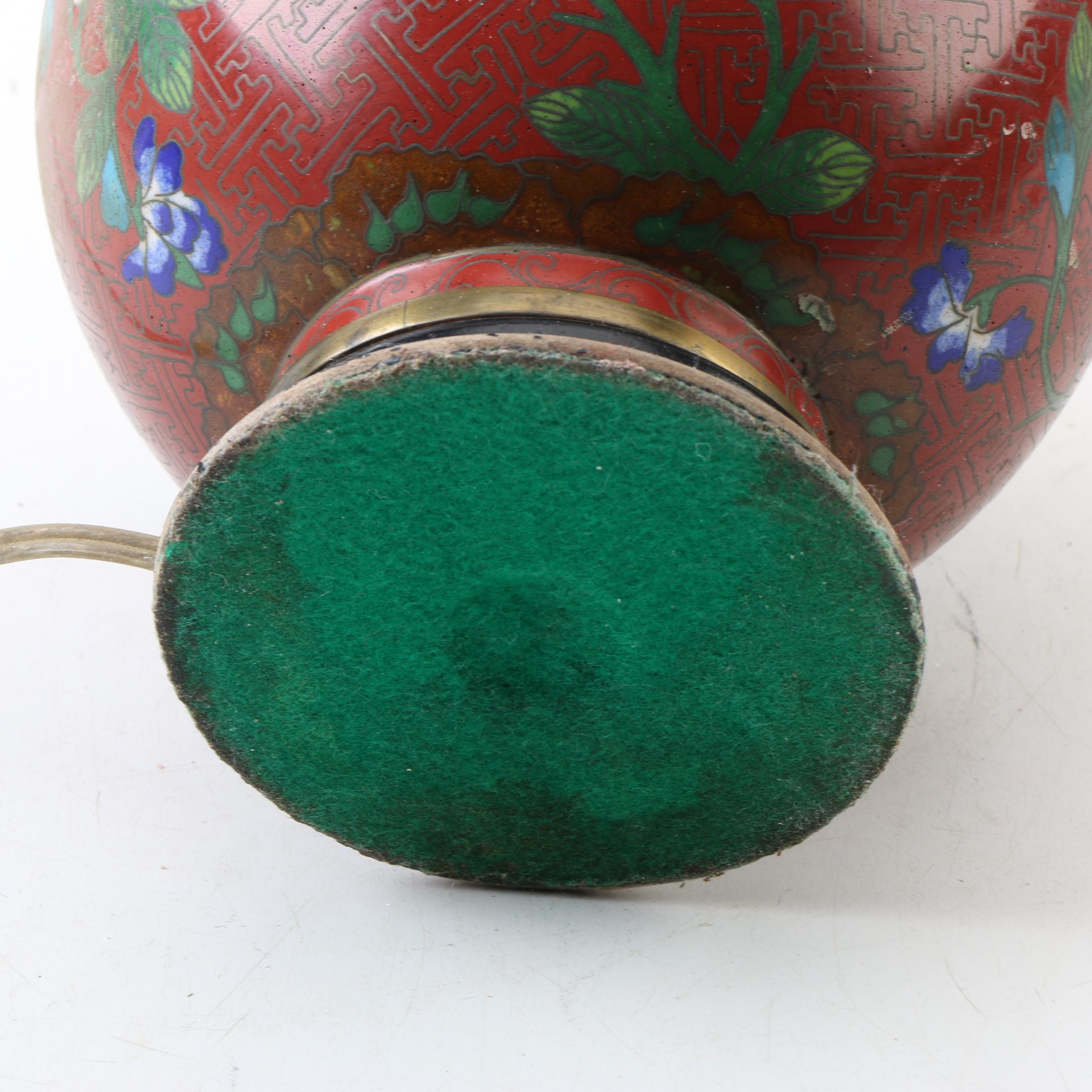 Vintage Chinese Cloisonné Accent Lamp