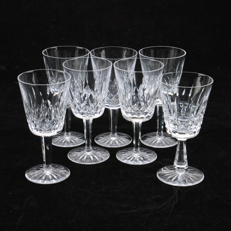 Waterford Crystal "Lismore" Water Goblets and "Kylemore" Claret