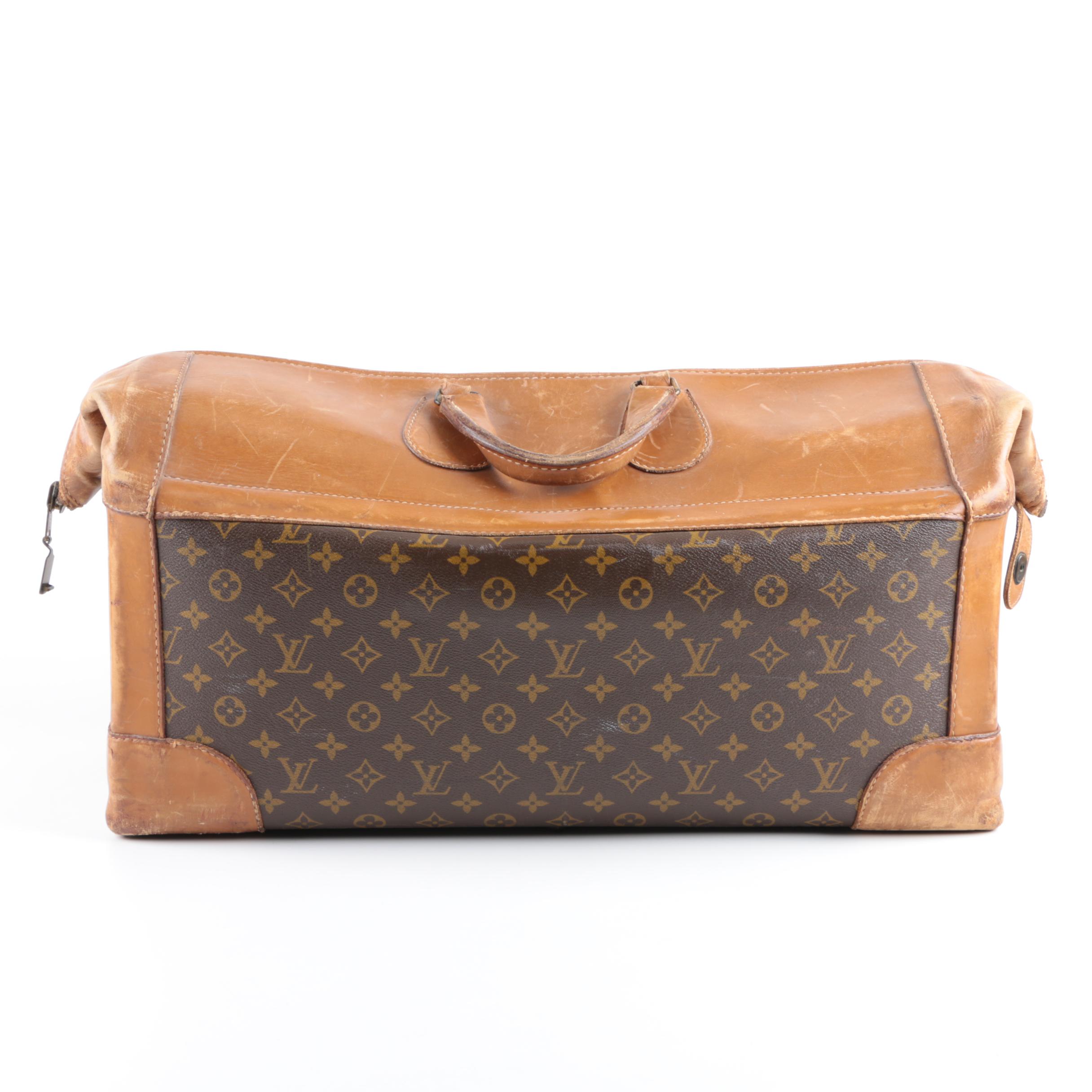 1970s Vintage The French Company for Louis Vuitton Monogram Doctor's Bag Duffel