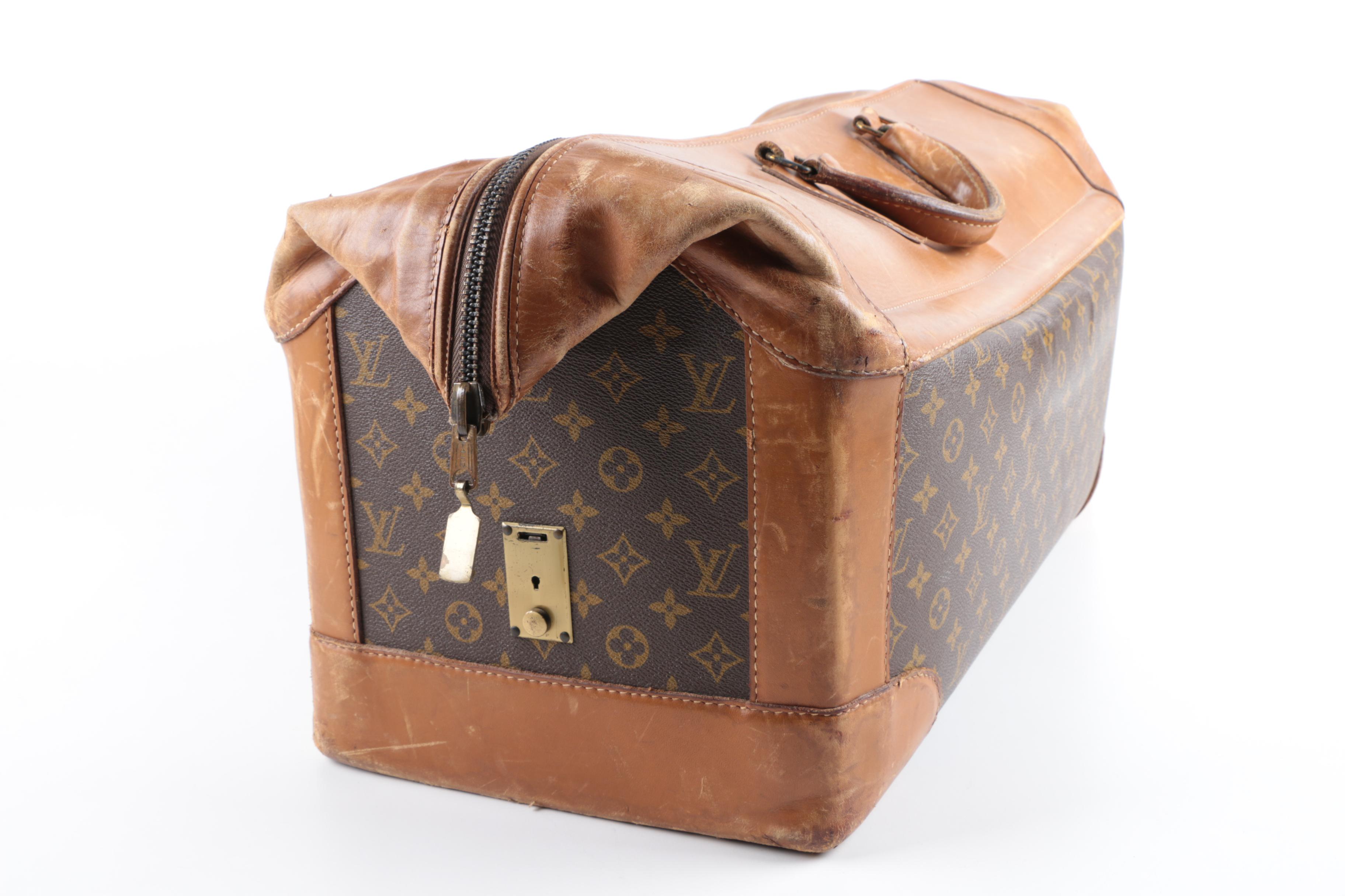 1970s Vintage The French Company for Louis Vuitton Monogram Doctor's Bag Duffel
