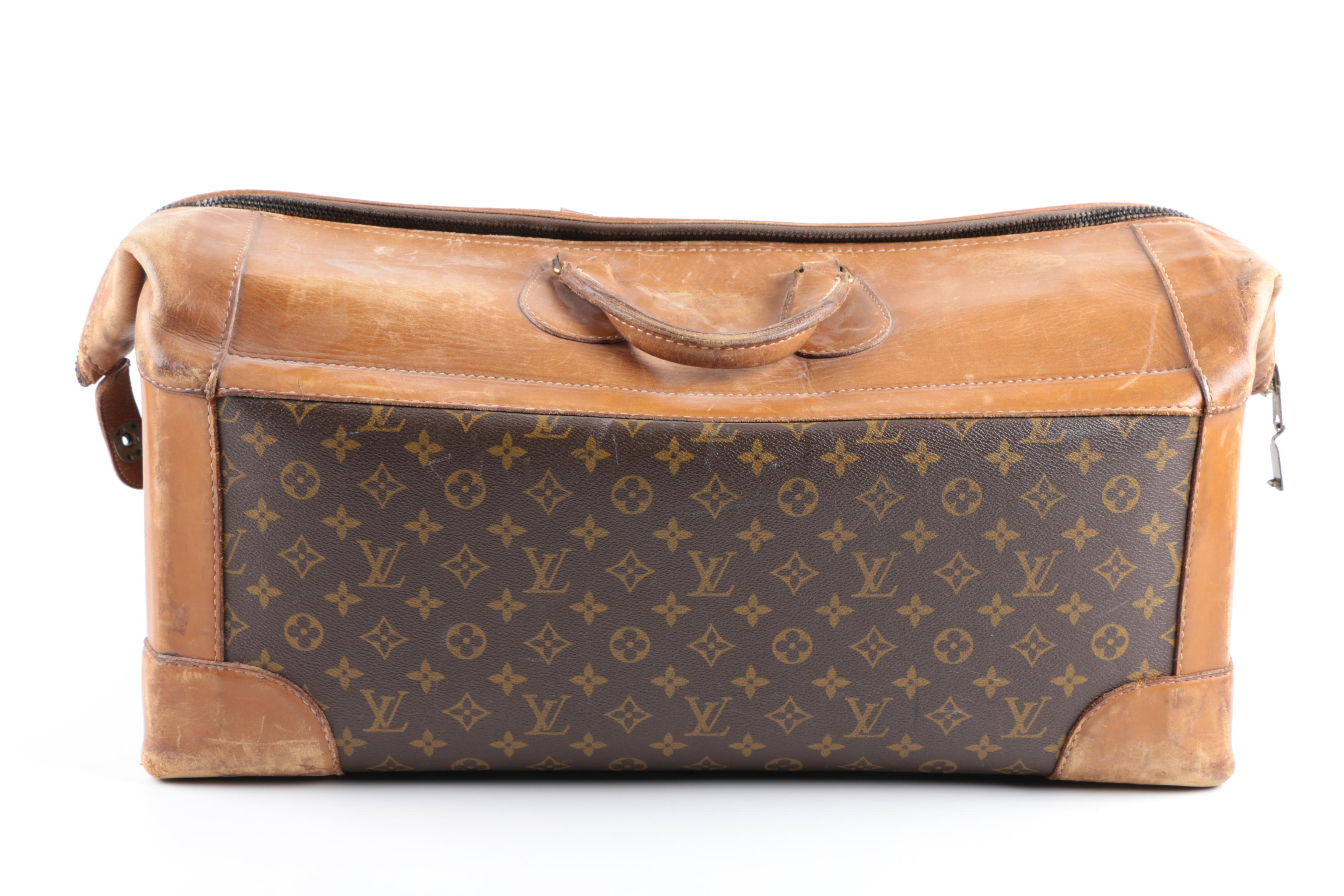 1970s Vintage The French Company for Louis Vuitton Monogram Doctor's Bag Duffel