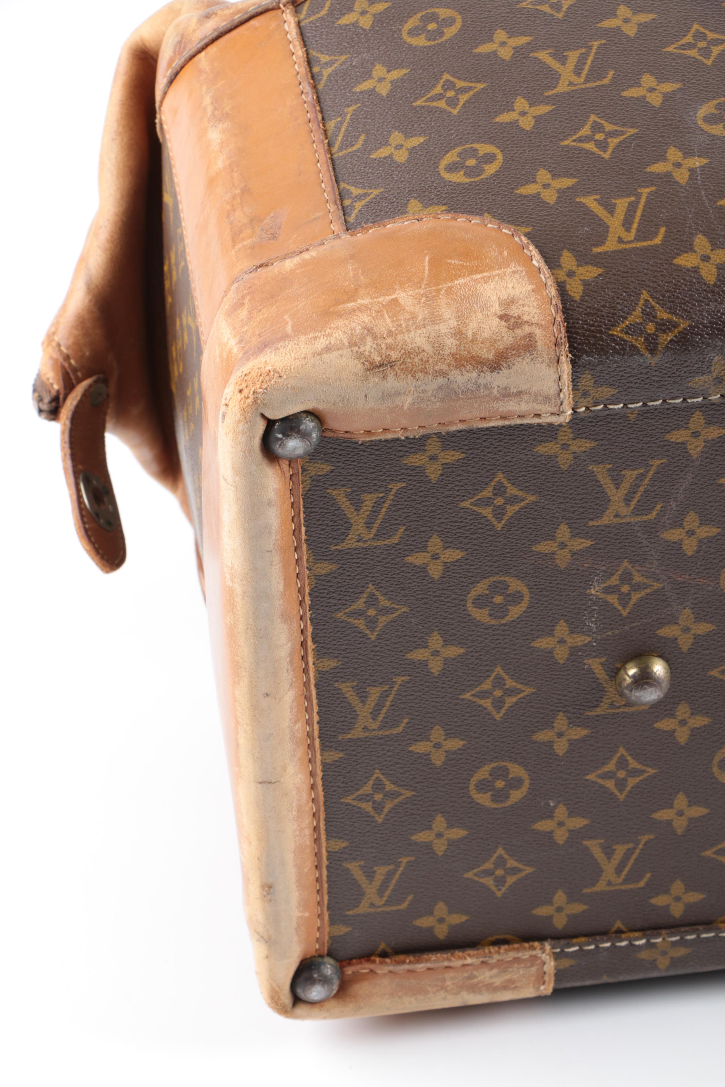 1970s Vintage The French Company for Louis Vuitton Monogram Doctor's Bag Duffel