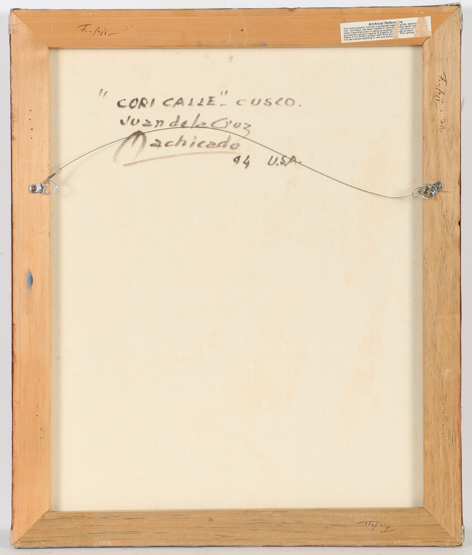 Juan de la Cruz Machicado Oil Painting "Cori Calle - Cusco"