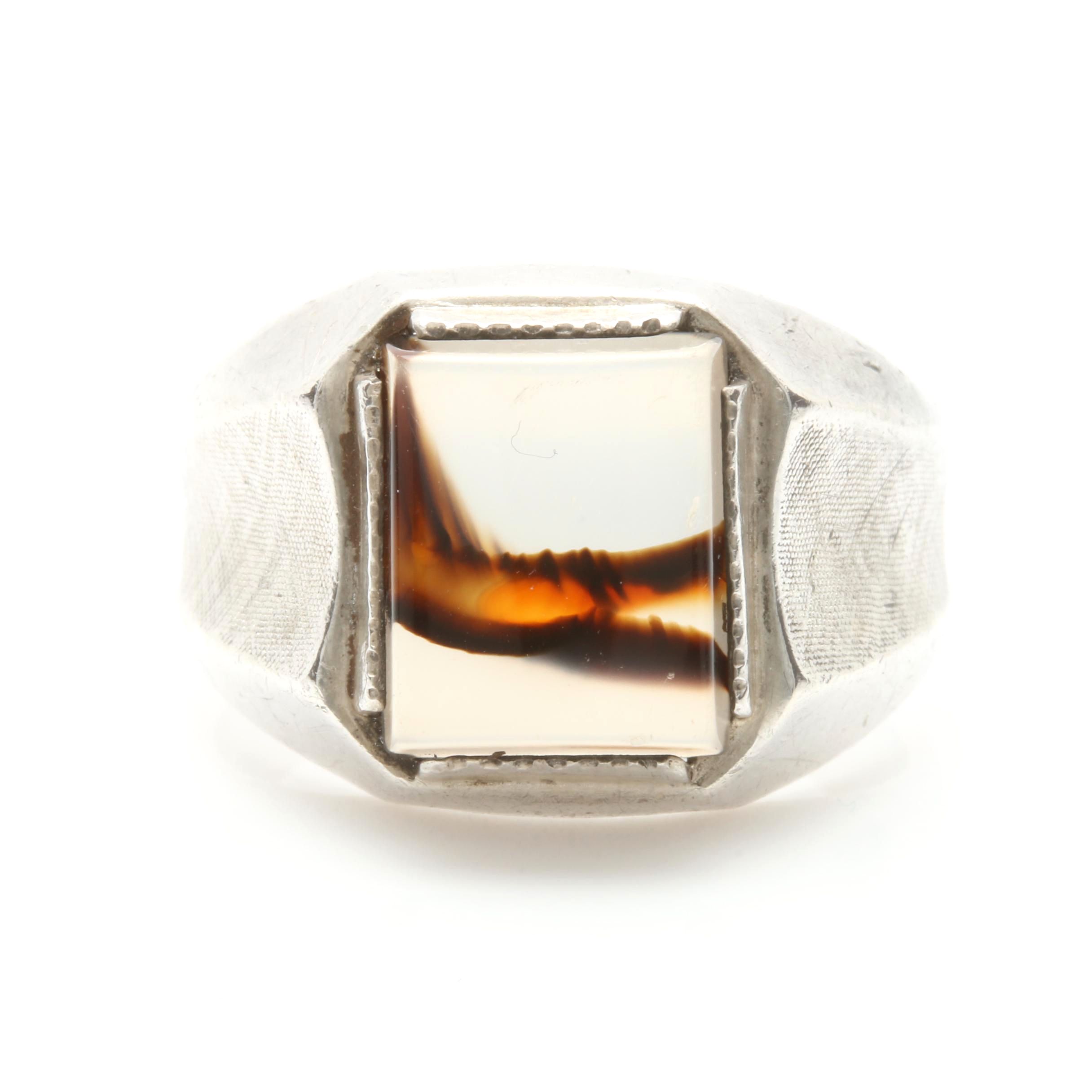 Clark & Coombs Sterling Silver Agate Ring