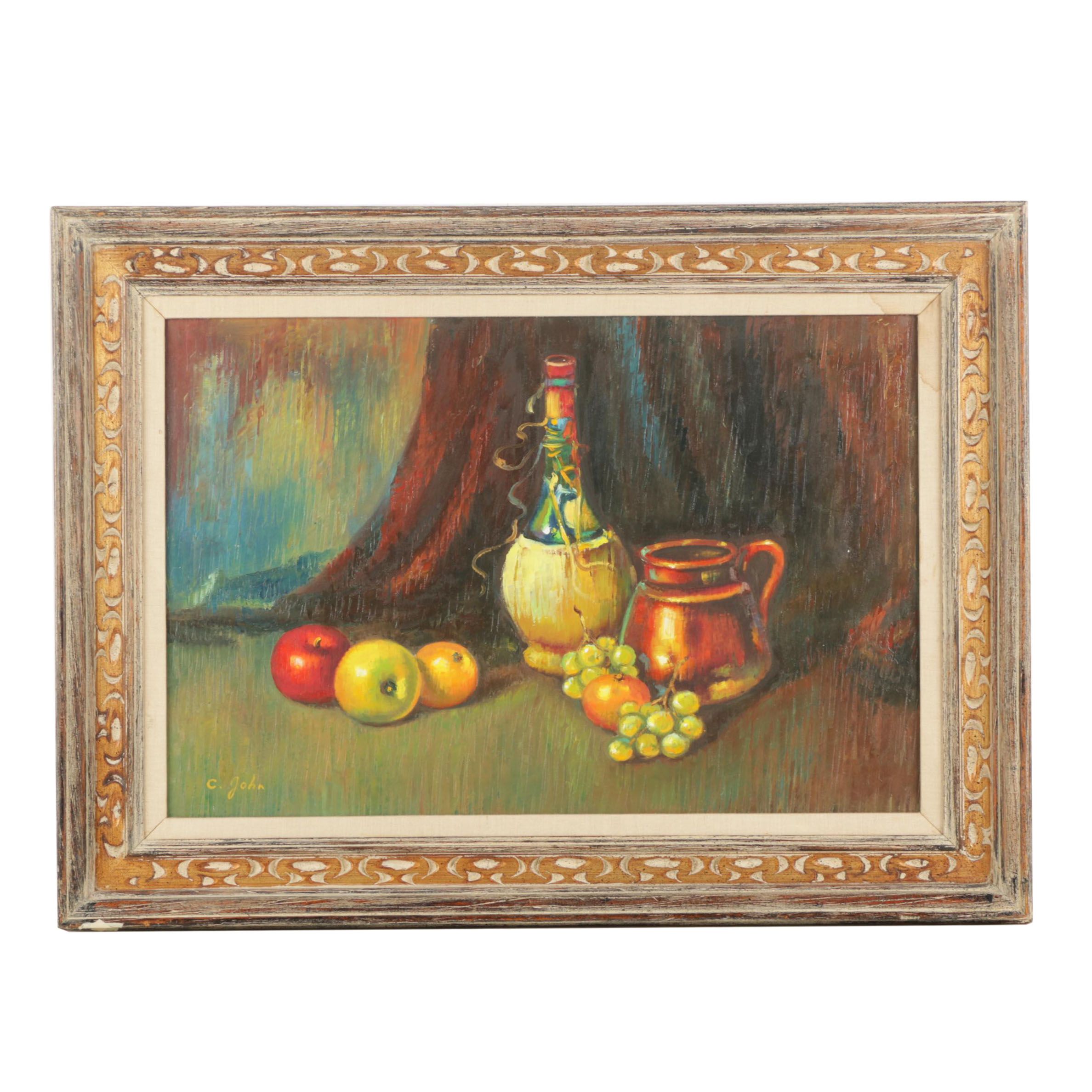 C. John Oil Painting on Canvas of Still Life