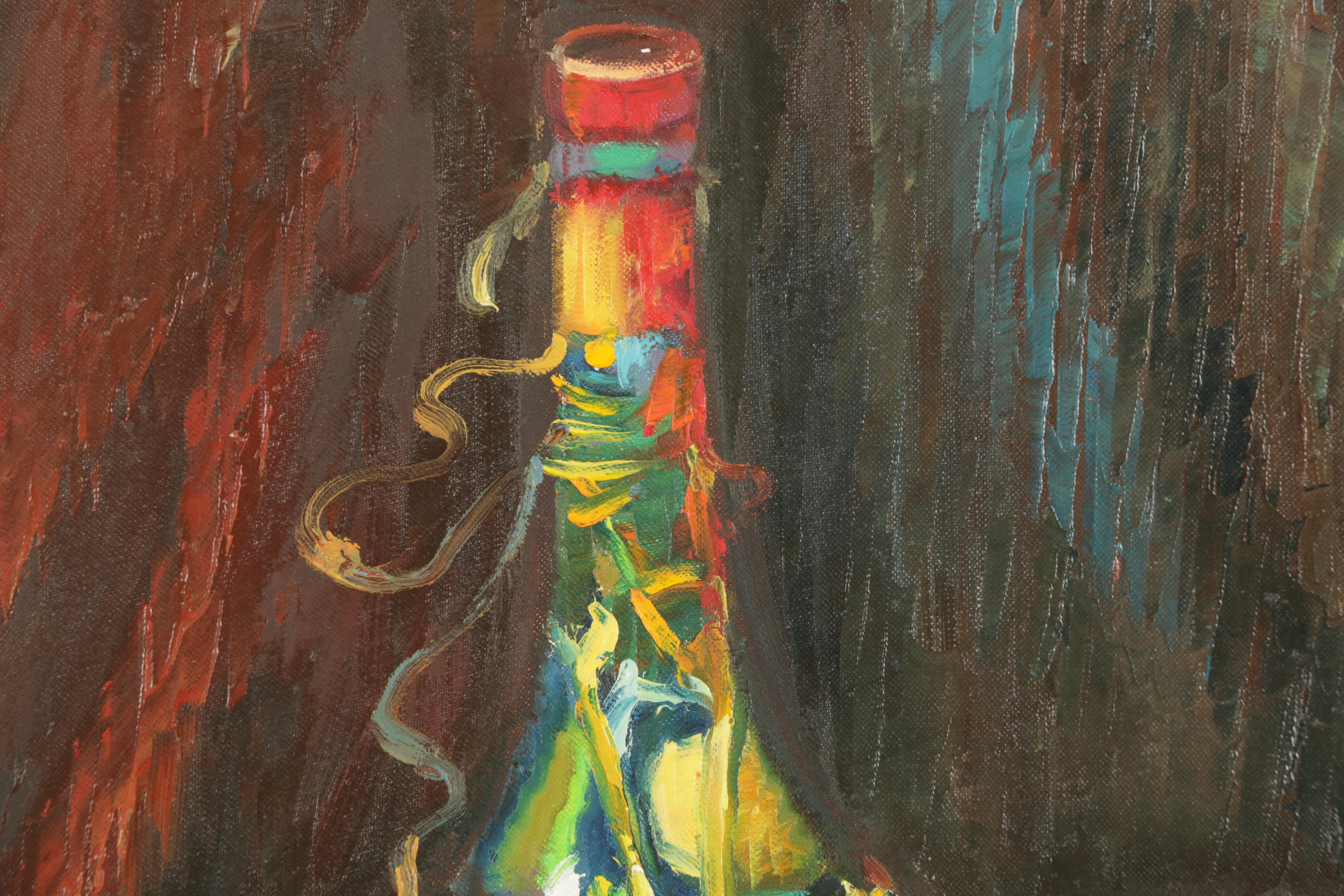 C. John Oil Painting on Canvas of Still Life