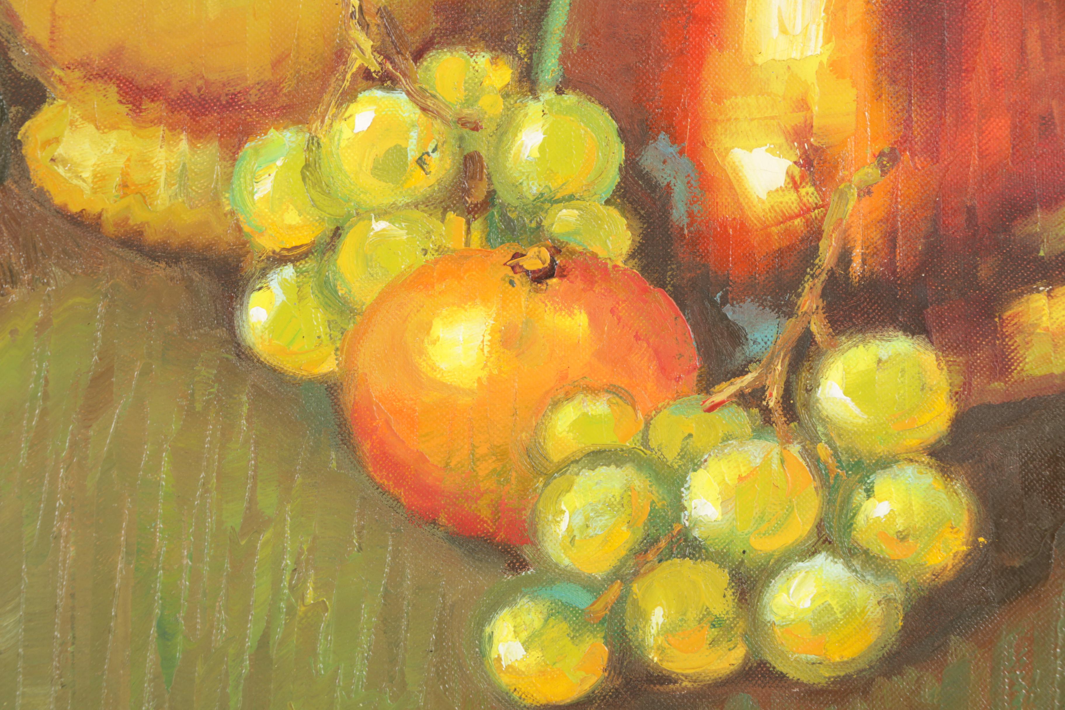 C. John Oil Painting on Canvas of Still Life