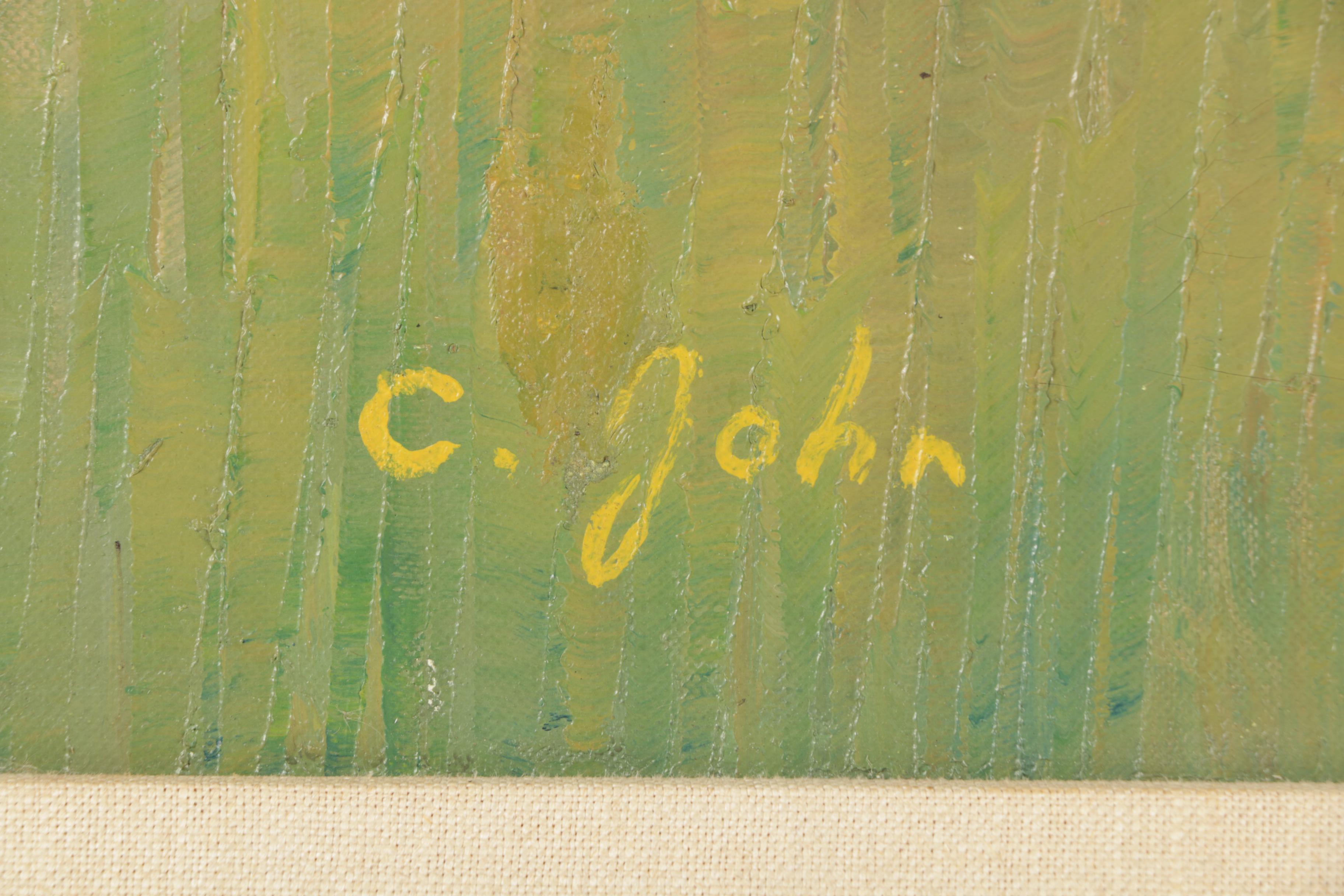 C. John Oil Painting on Canvas of Still Life