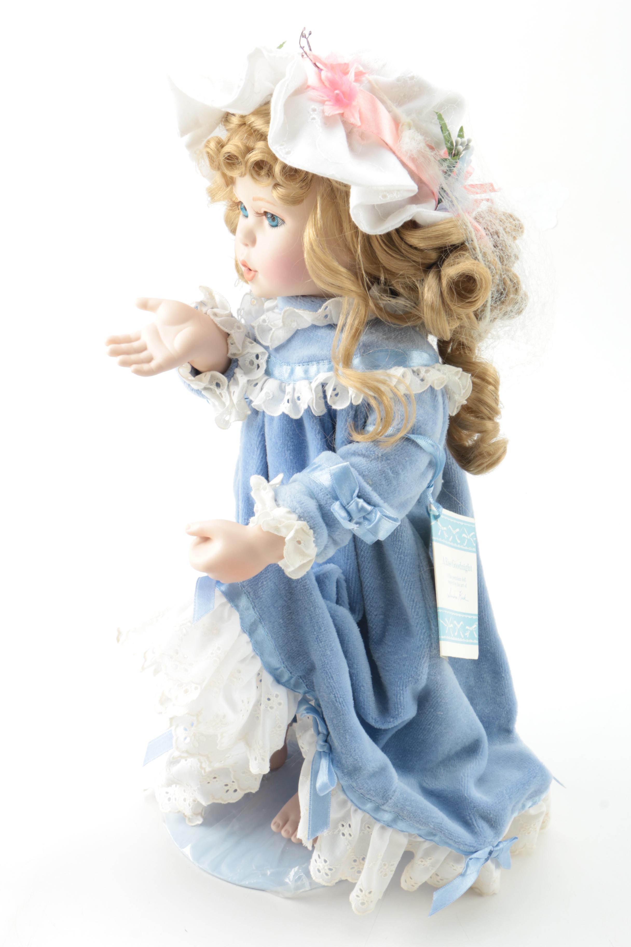 Hamilton Collection "A Kiss Goodnight" and "Michelle" Porcelain Dolls