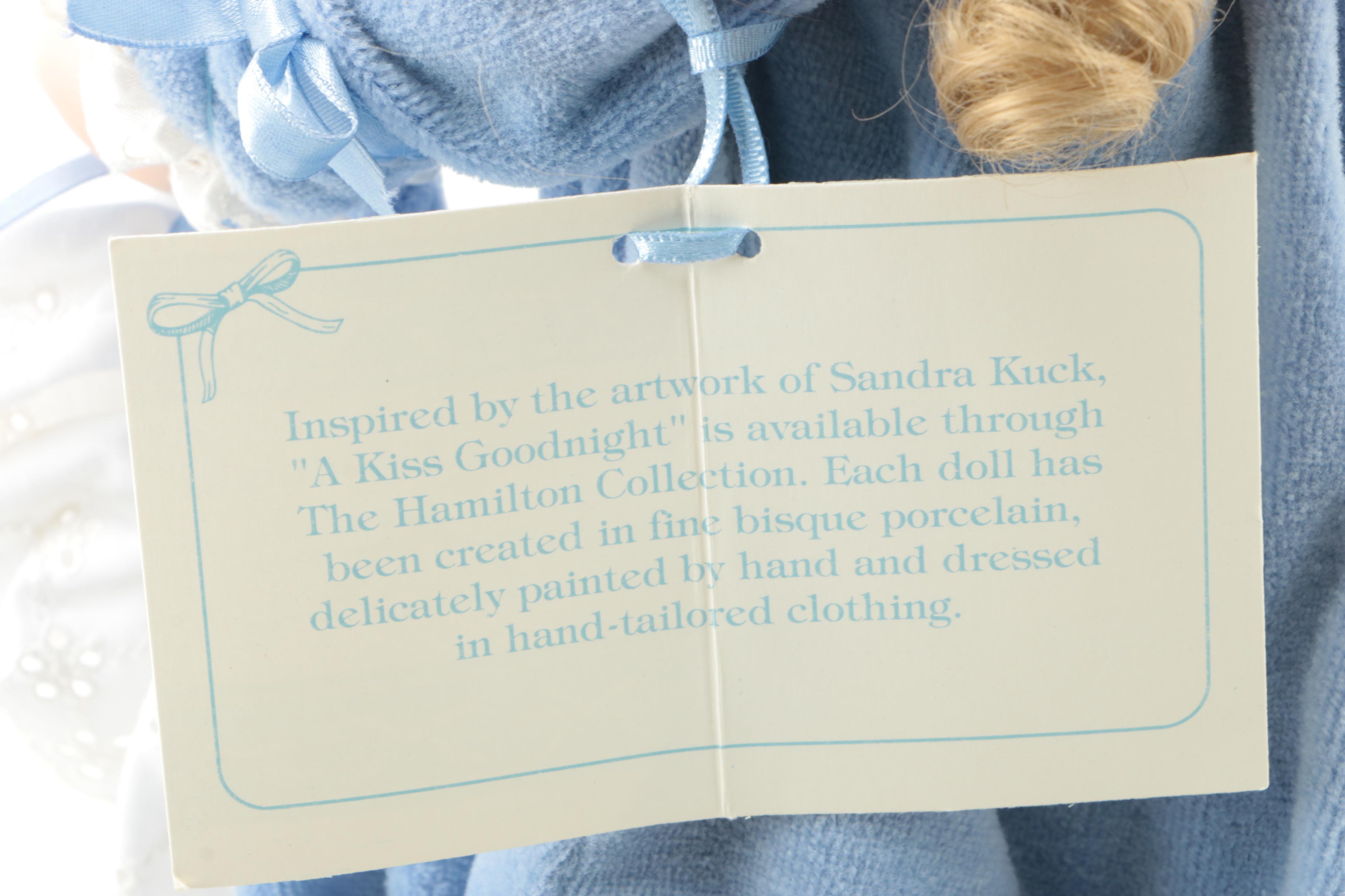 Hamilton Collection "A Kiss Goodnight" and "Michelle" Porcelain Dolls