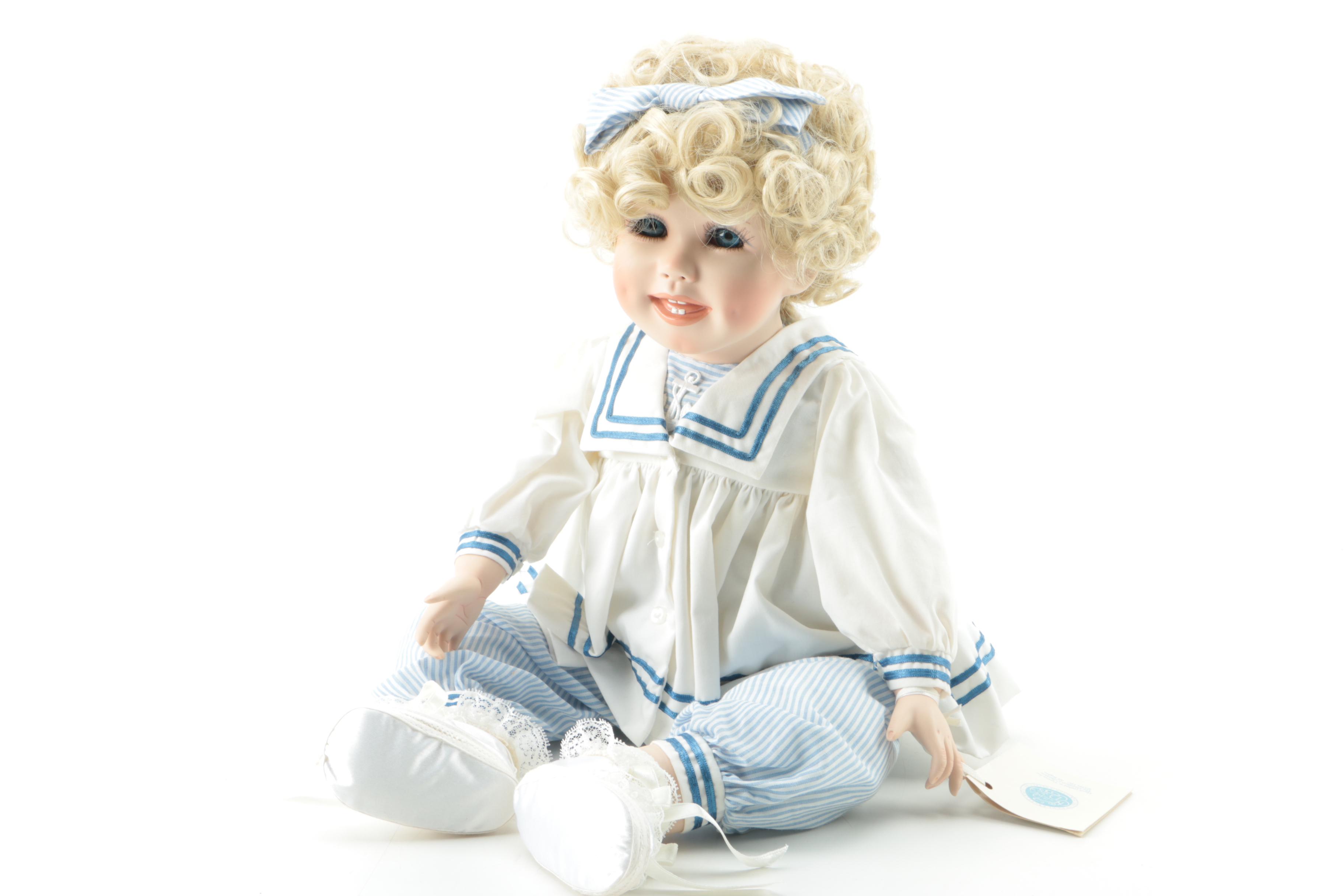 Hamilton Collection "A Kiss Goodnight" and "Michelle" Porcelain Dolls