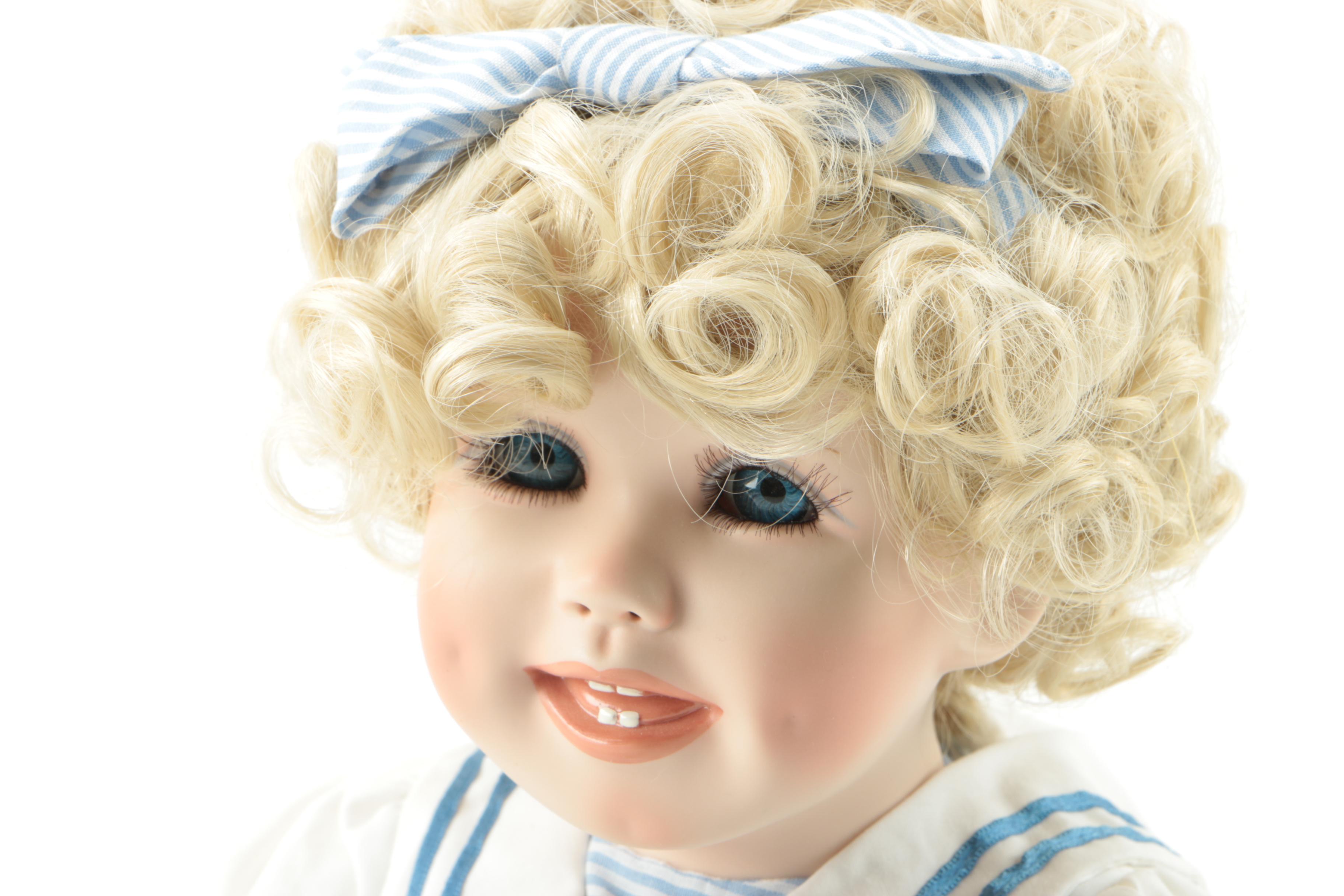 Hamilton Collection "A Kiss Goodnight" and "Michelle" Porcelain Dolls