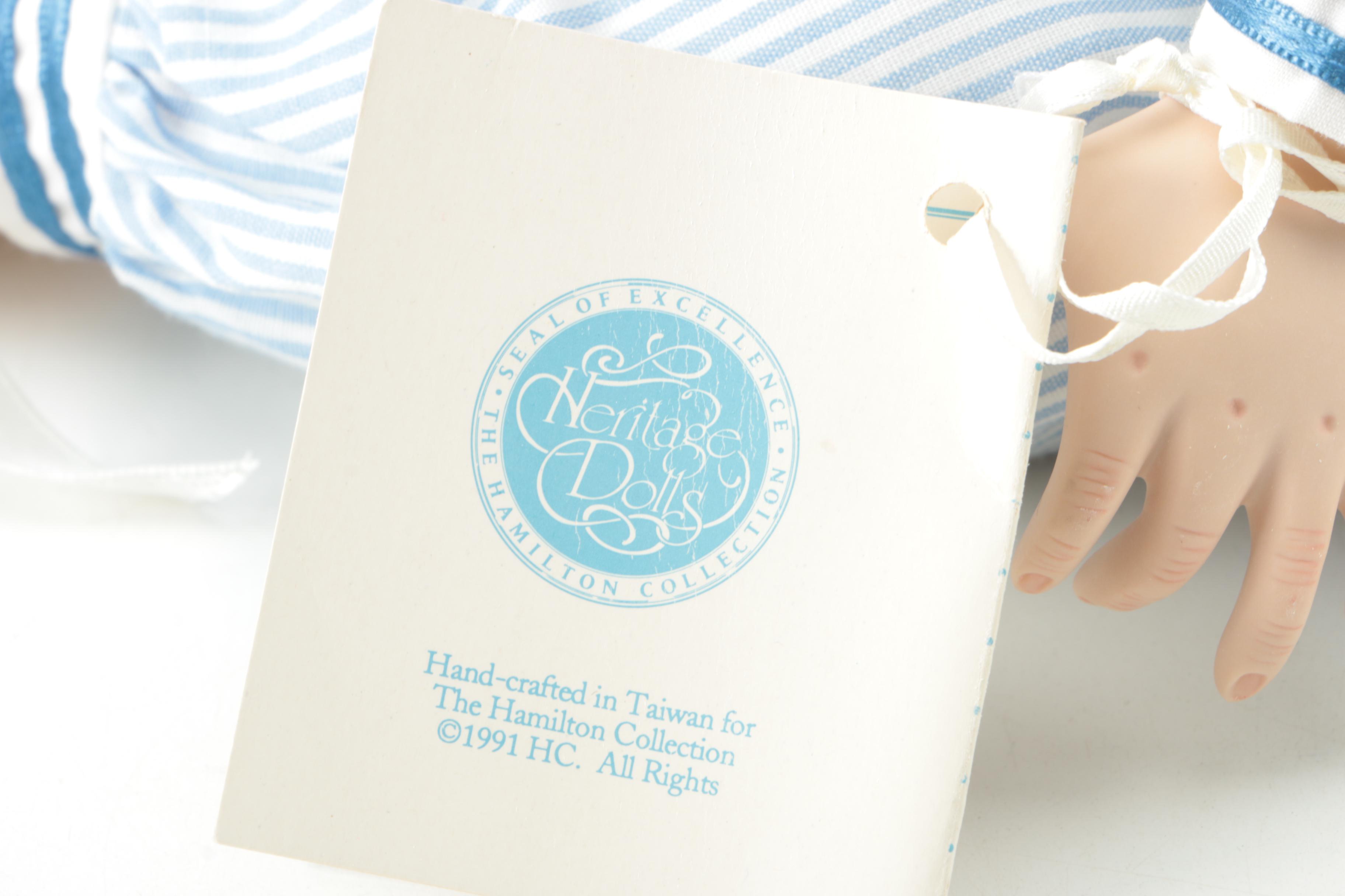 Hamilton Collection "A Kiss Goodnight" and "Michelle" Porcelain Dolls