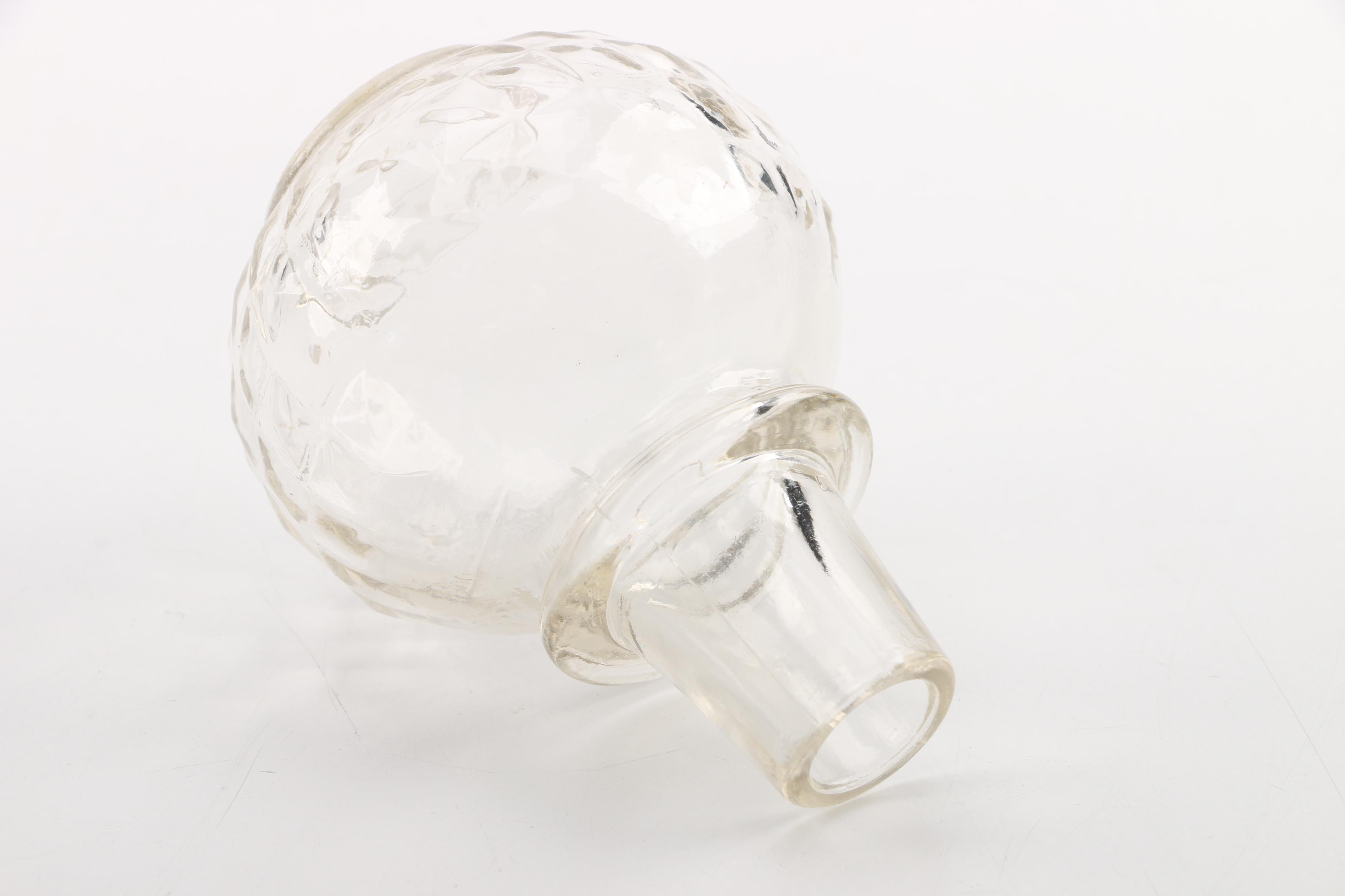 Pressed Glass Decanter with Caddy