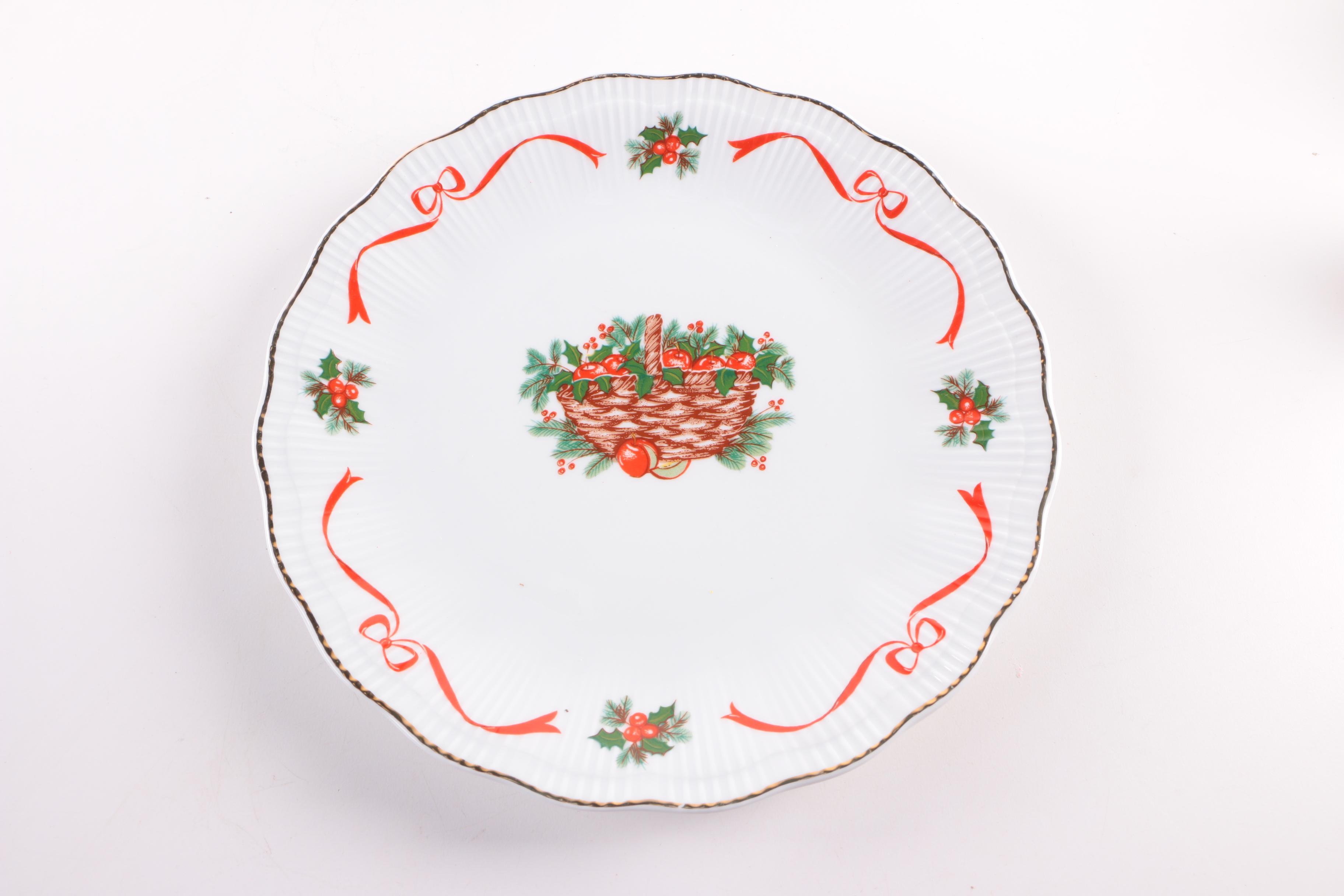 Baum Brothers Southington "Basket of Cheer" Dinnerware and Table Accessories