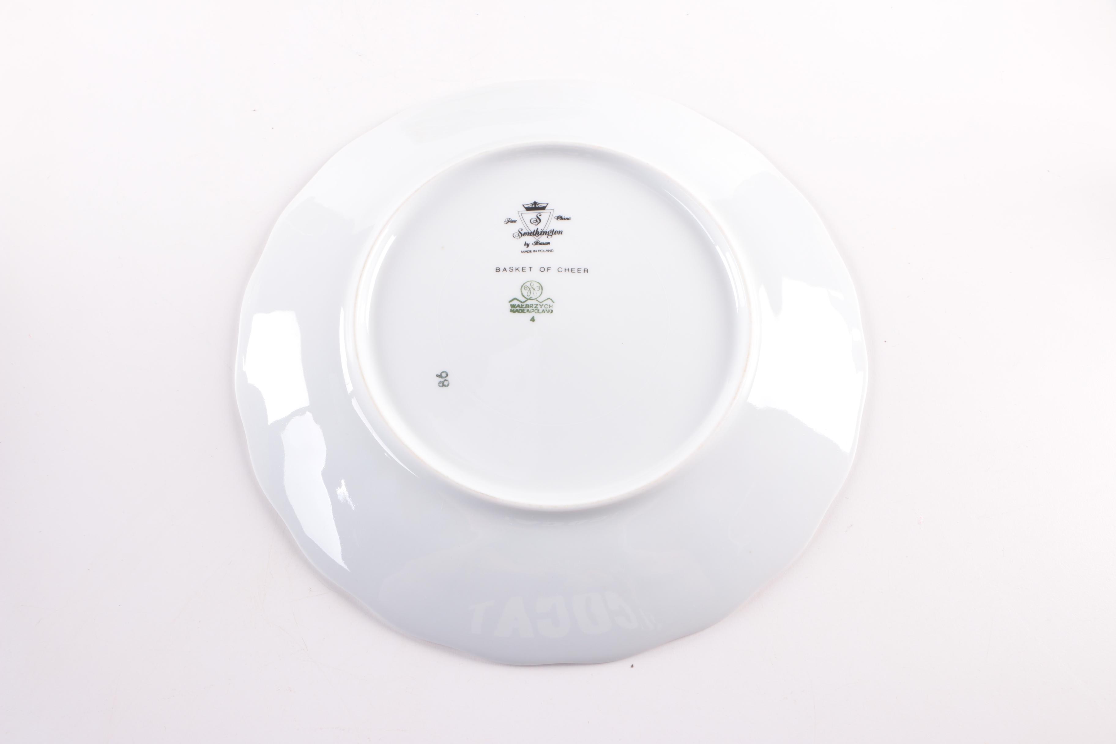 Baum Brothers Southington "Basket of Cheer" Dinnerware and Table Accessories