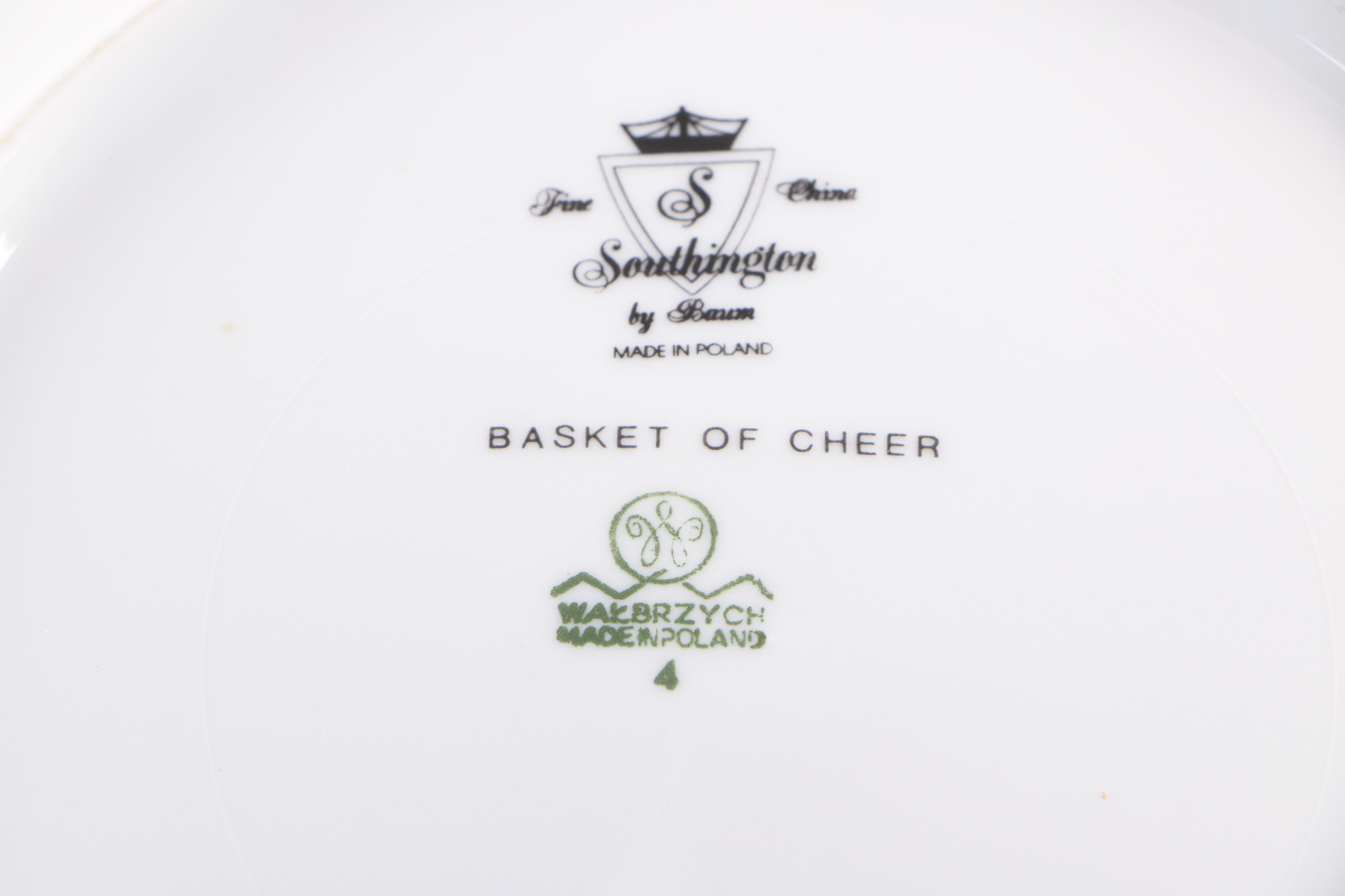 Baum Brothers Southington "Basket of Cheer" Dinnerware and Table Accessories