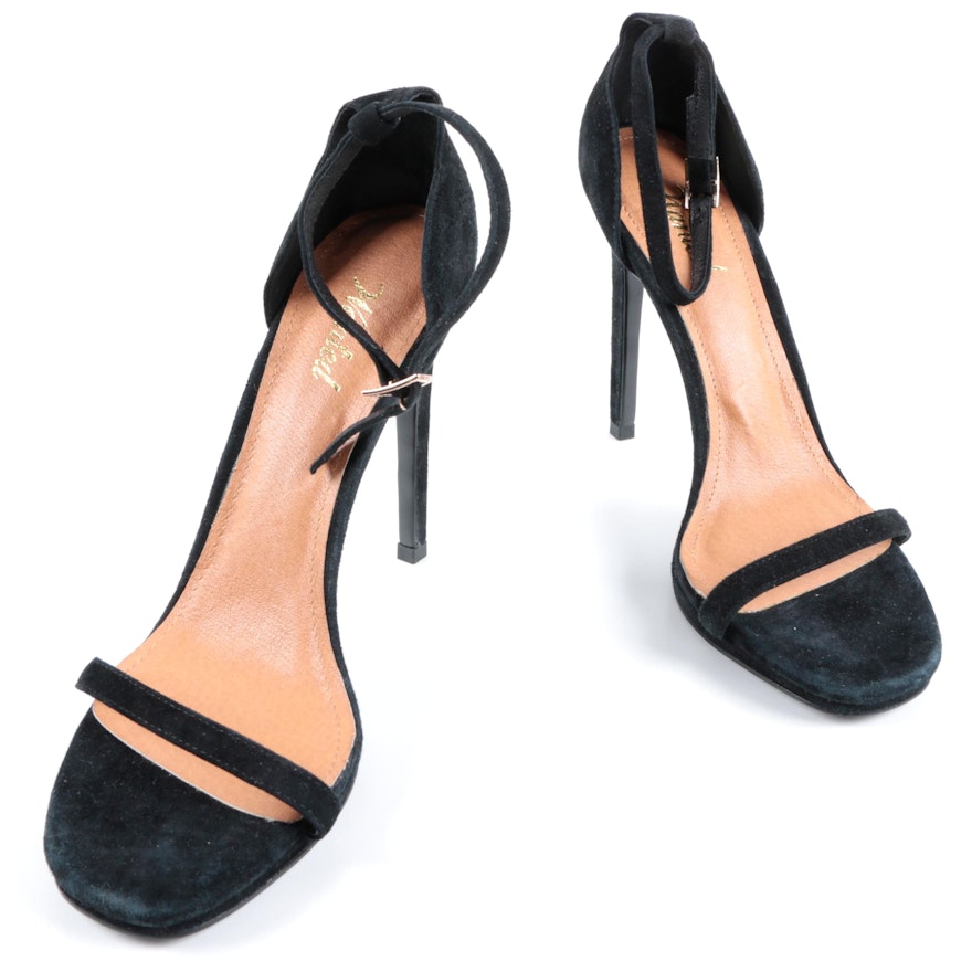 Women's Wanted Black Suede Stiletto Sandals