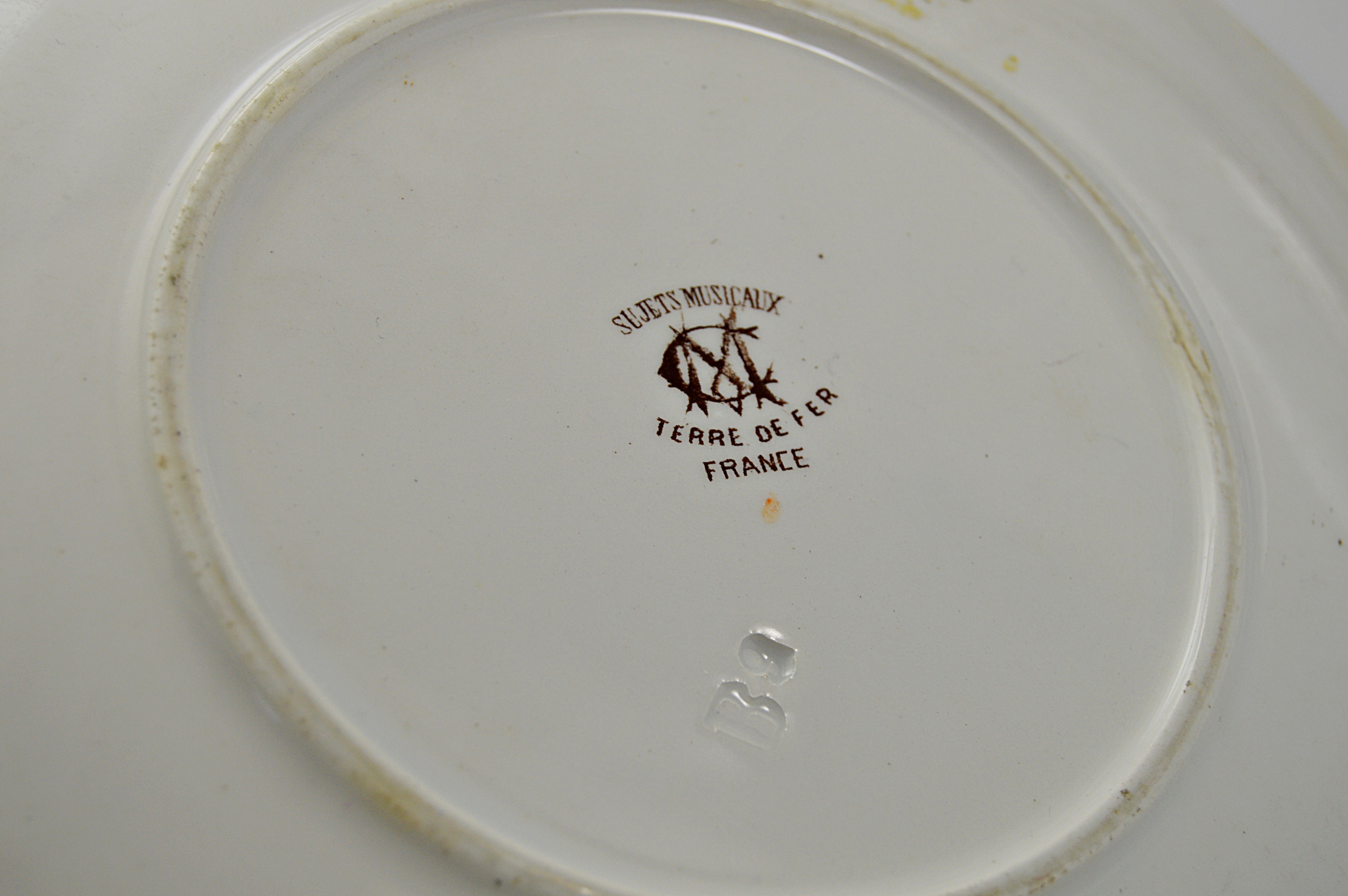 French Terre de Fer Plate, Signed Figurine, Limited Edition Eiffel Tower Plate