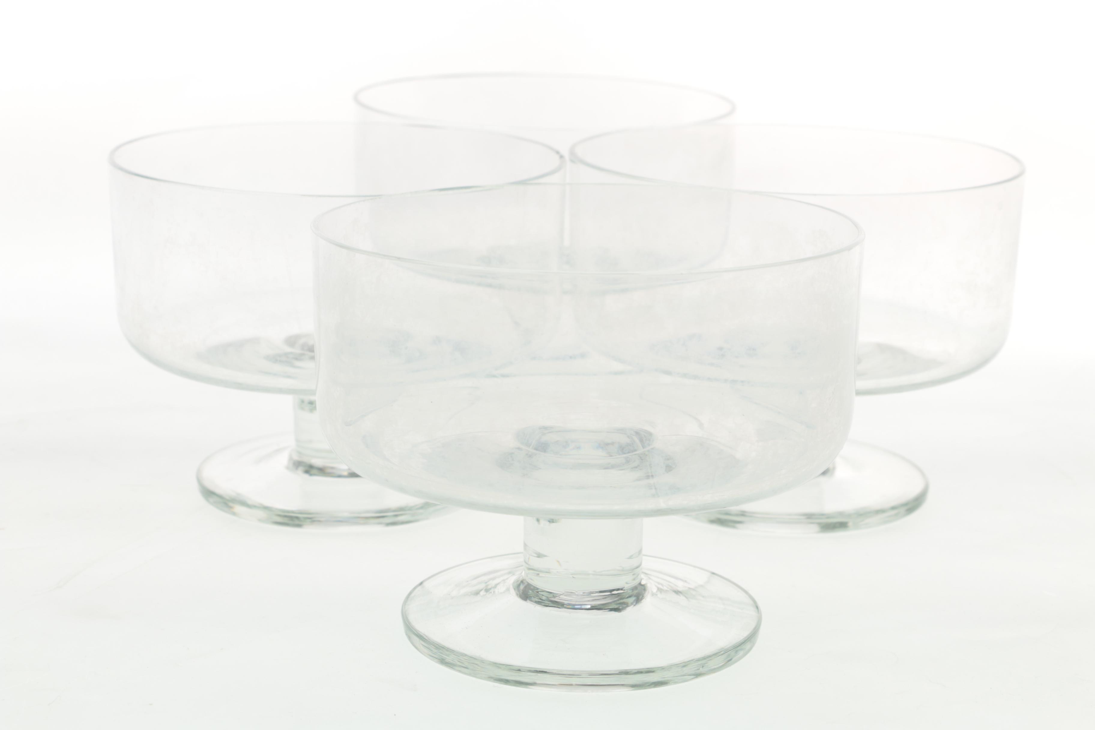 Footed Glass Dessert Bowls