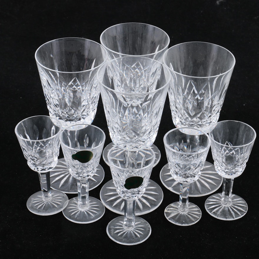 Waterford "Lismore" Crystal Wine Glasses and Cordials