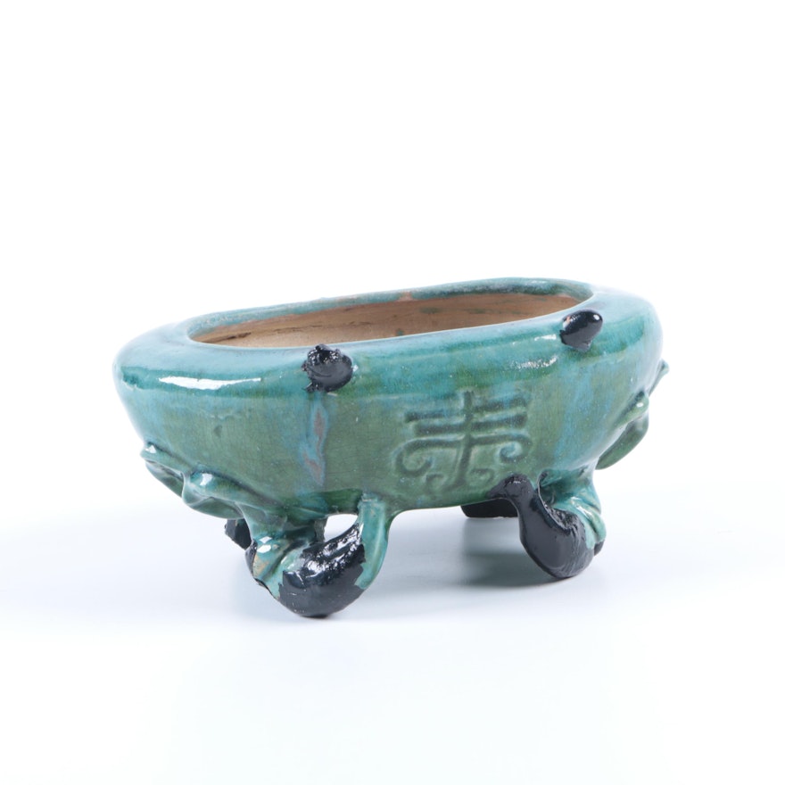 Green Ceramic Pottery Vessel