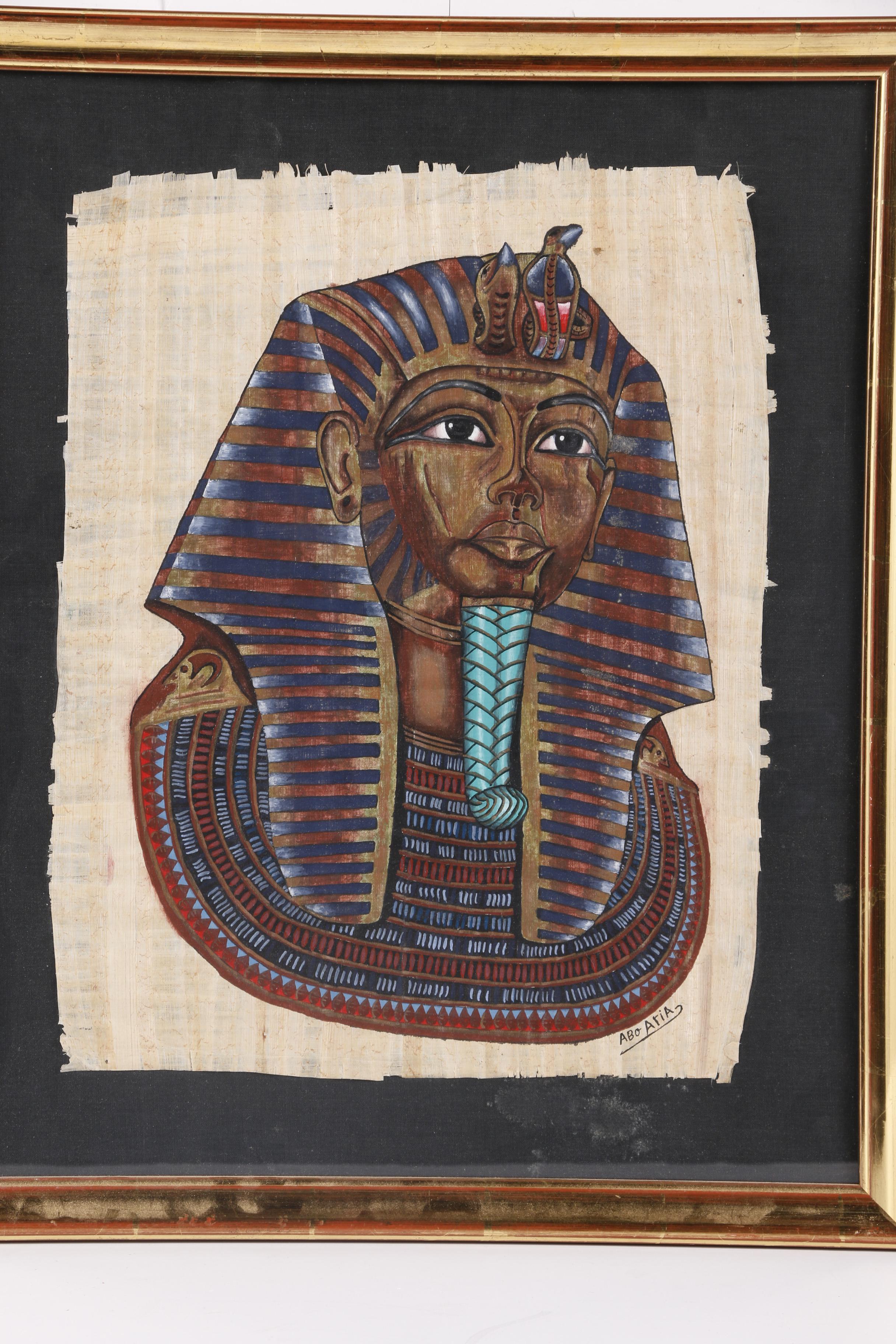 Ancient Egyptian Style Gouache Painting on Papyrus