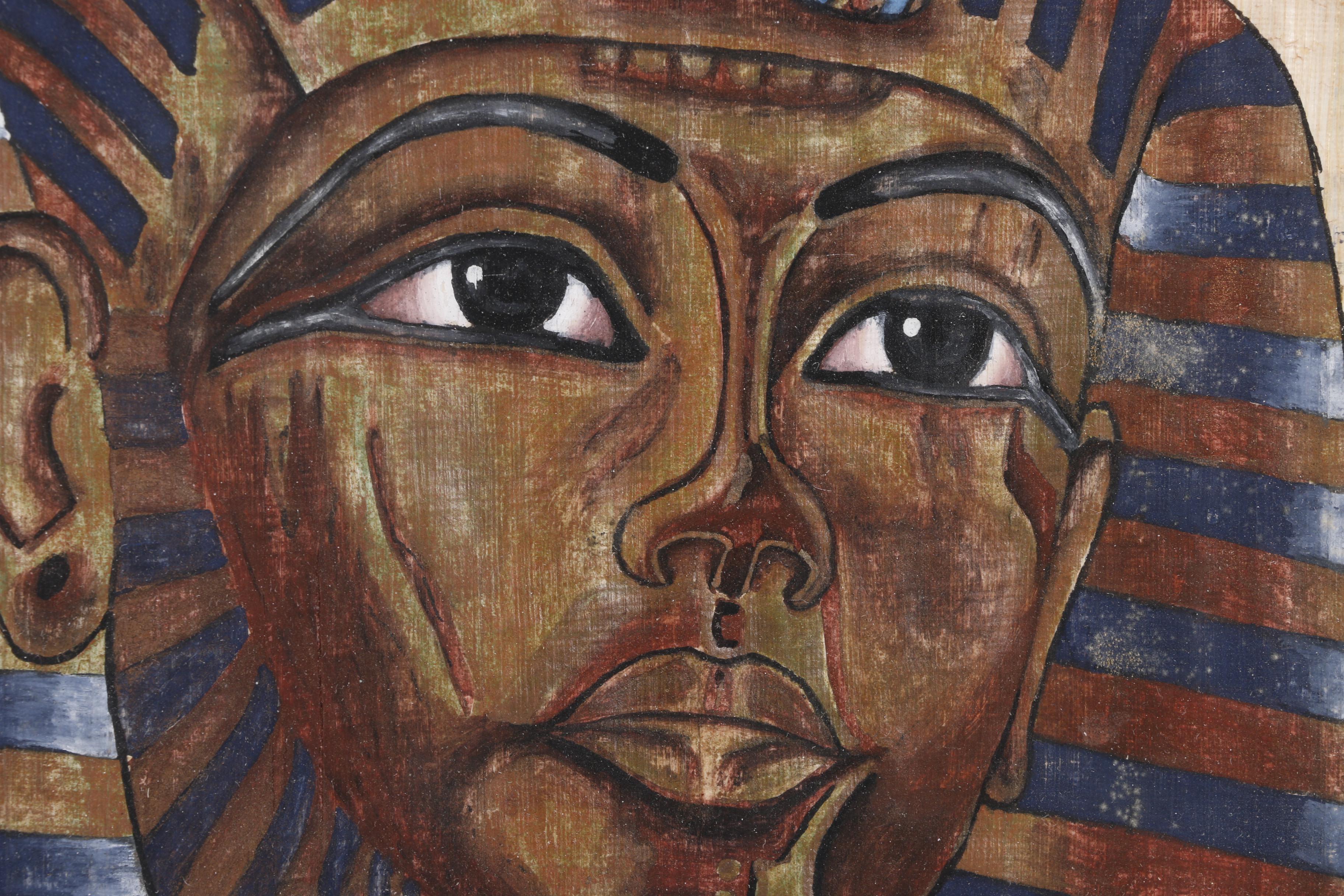 Ancient Egyptian Style Gouache Painting on Papyrus
