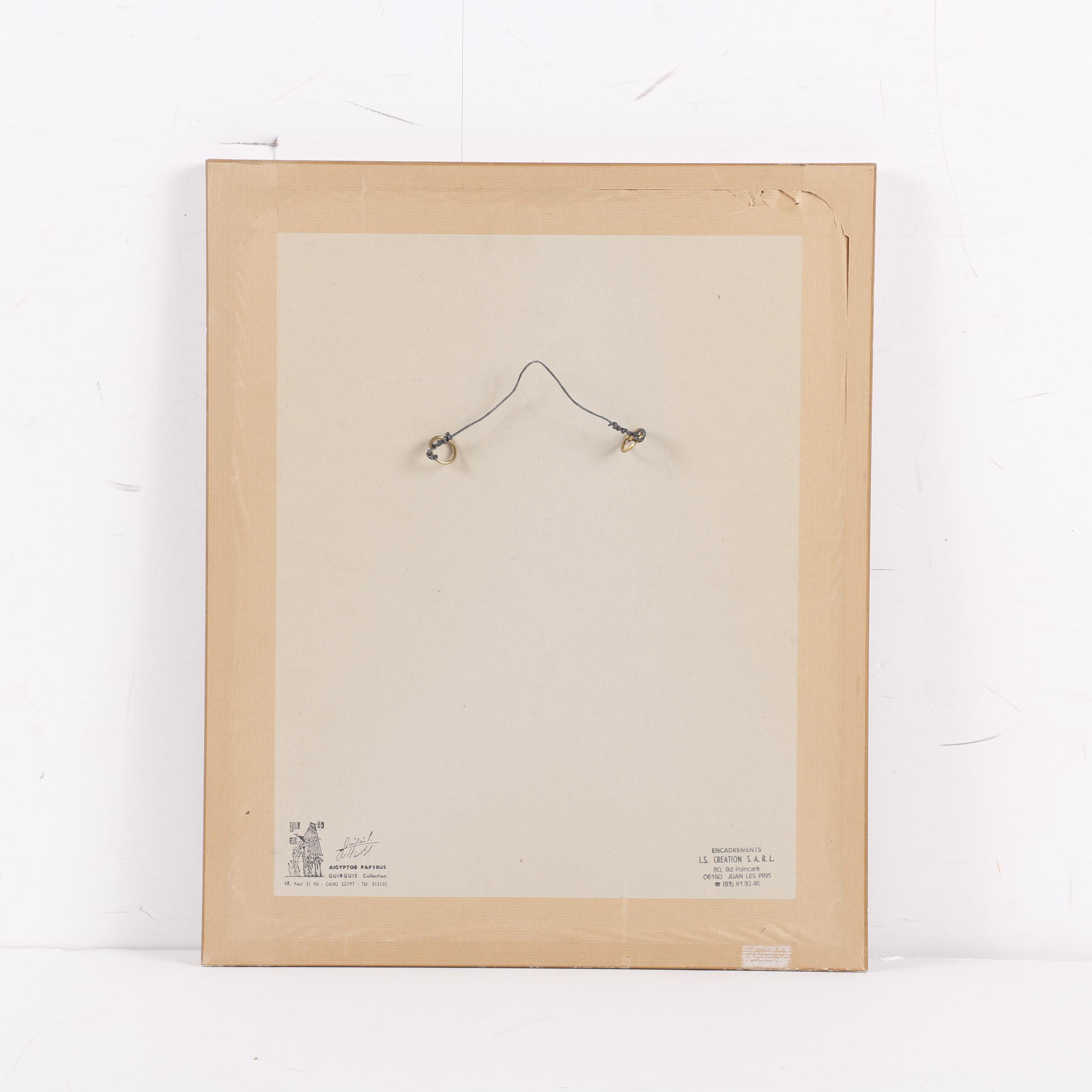 Ancient Egyptian Style Gouache Painting on Papyrus