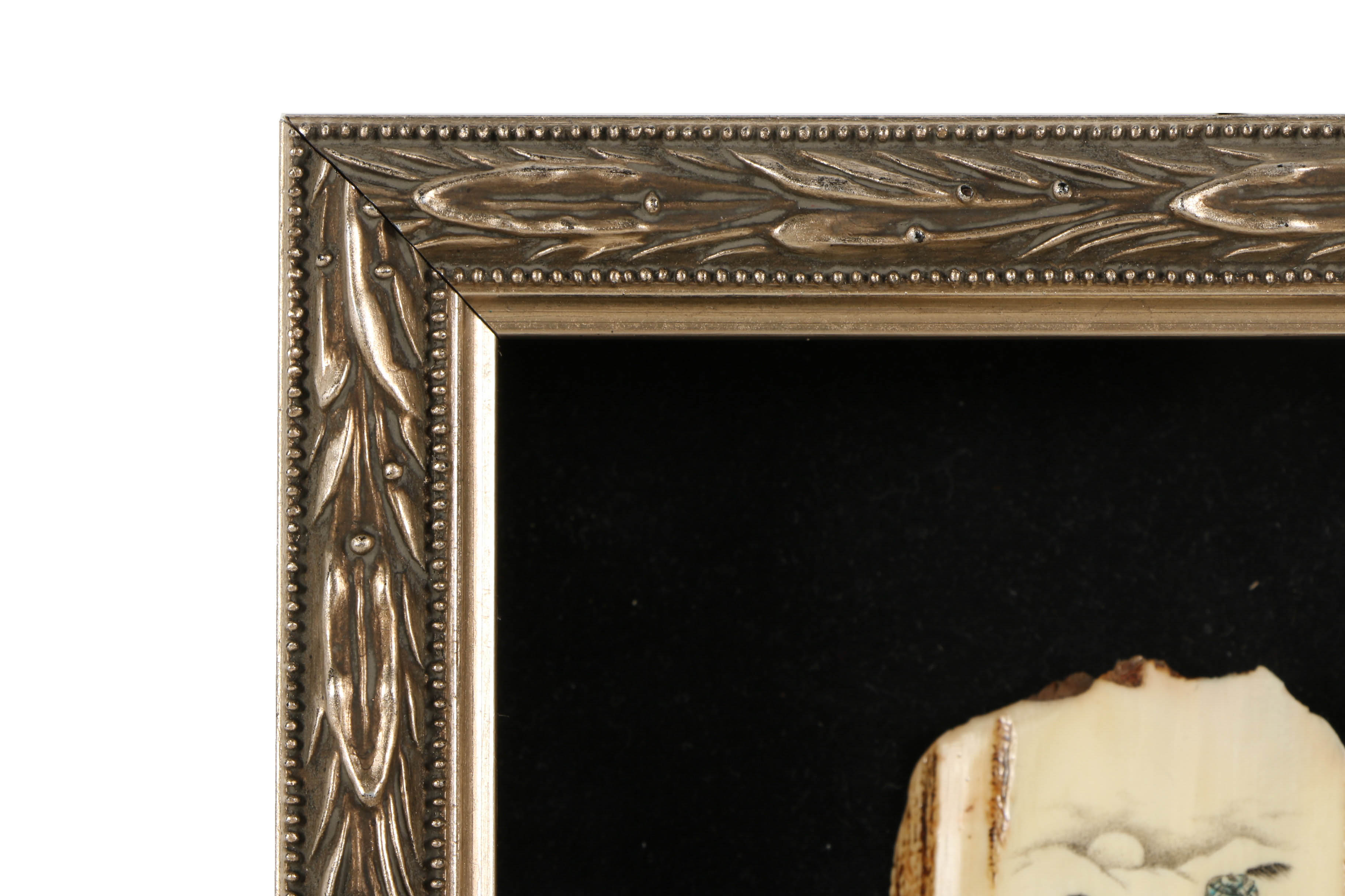 Skip Rowell Etching and Painting on Mammoth Ivory "Still Holding Hands"