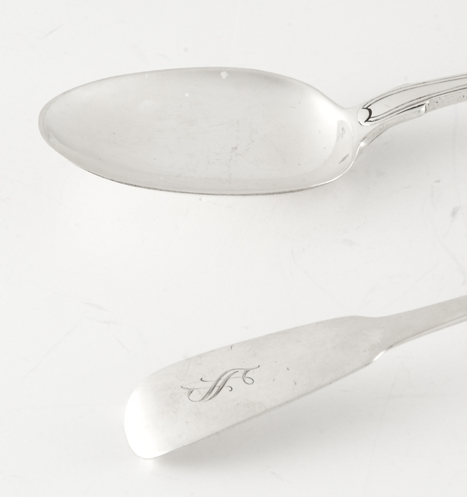 Early 19th Century English and Irish Sterling Silver Serving Spoons