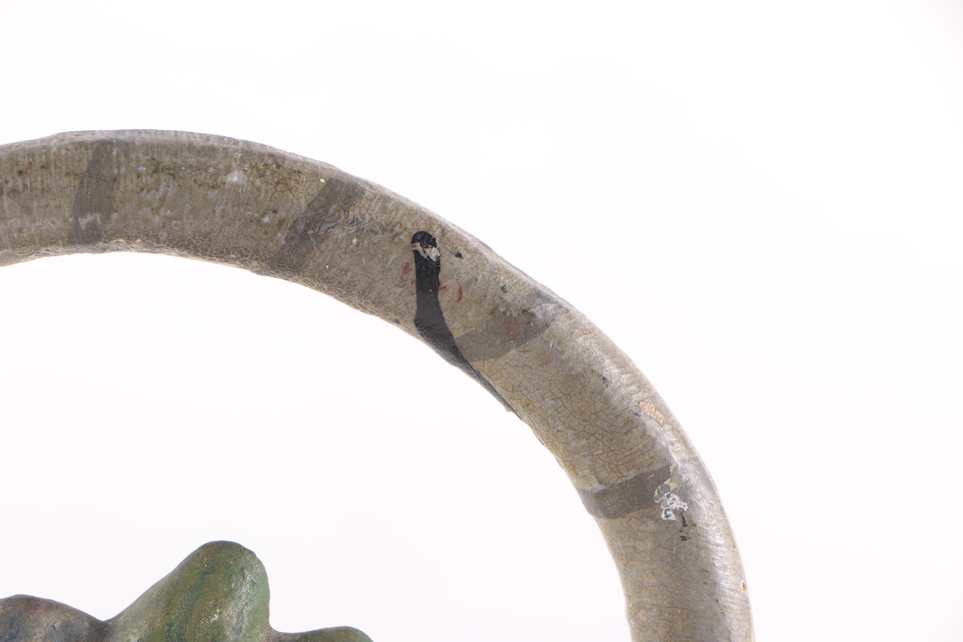 Vintage Painted Floral Cast Iron Doorstop