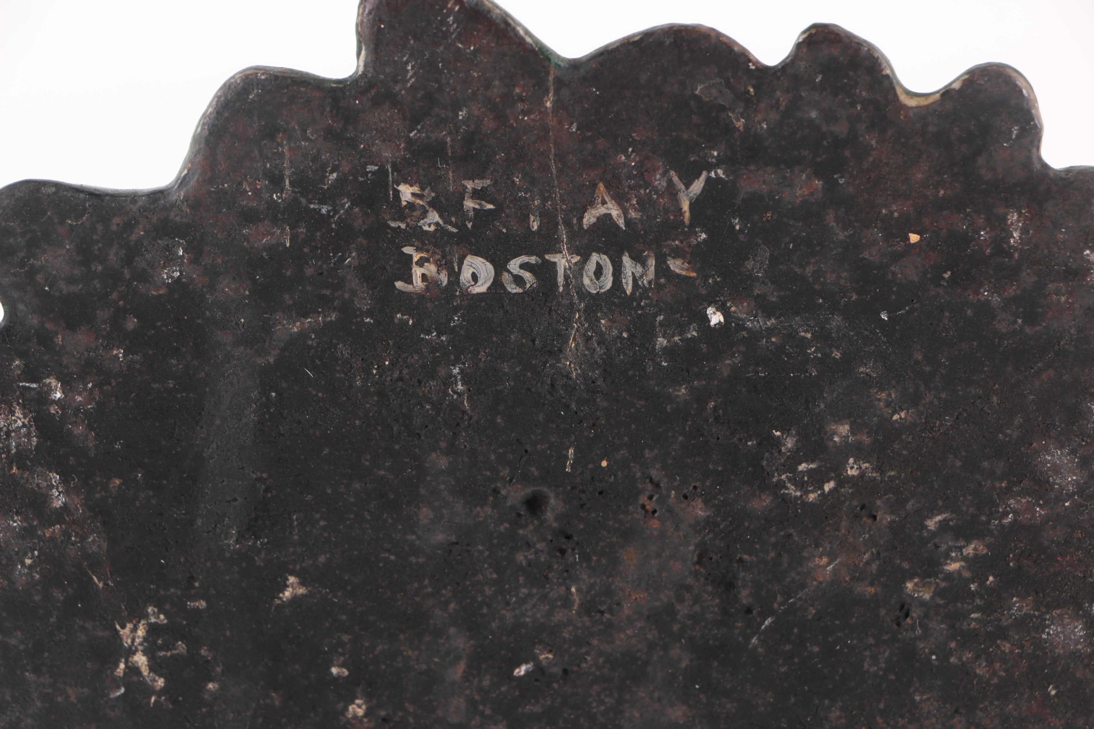 Vintage Painted Floral Cast Iron Doorstop