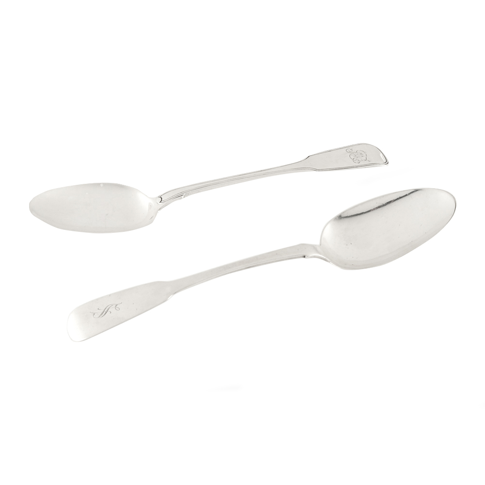 Early 19th Century English and Irish Sterling Silver Serving Spoons