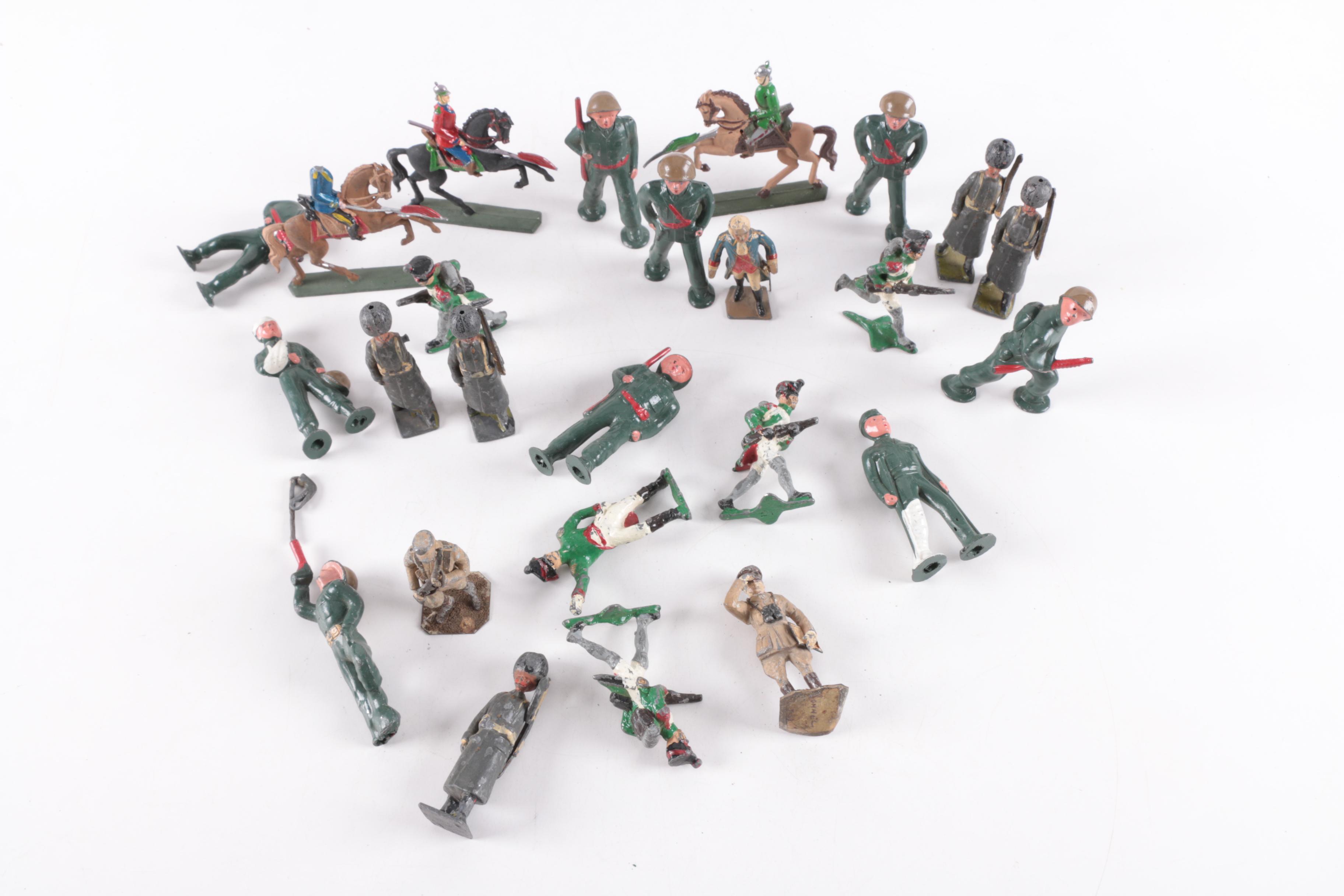 Vintage Metal Soldier Toy Figurines