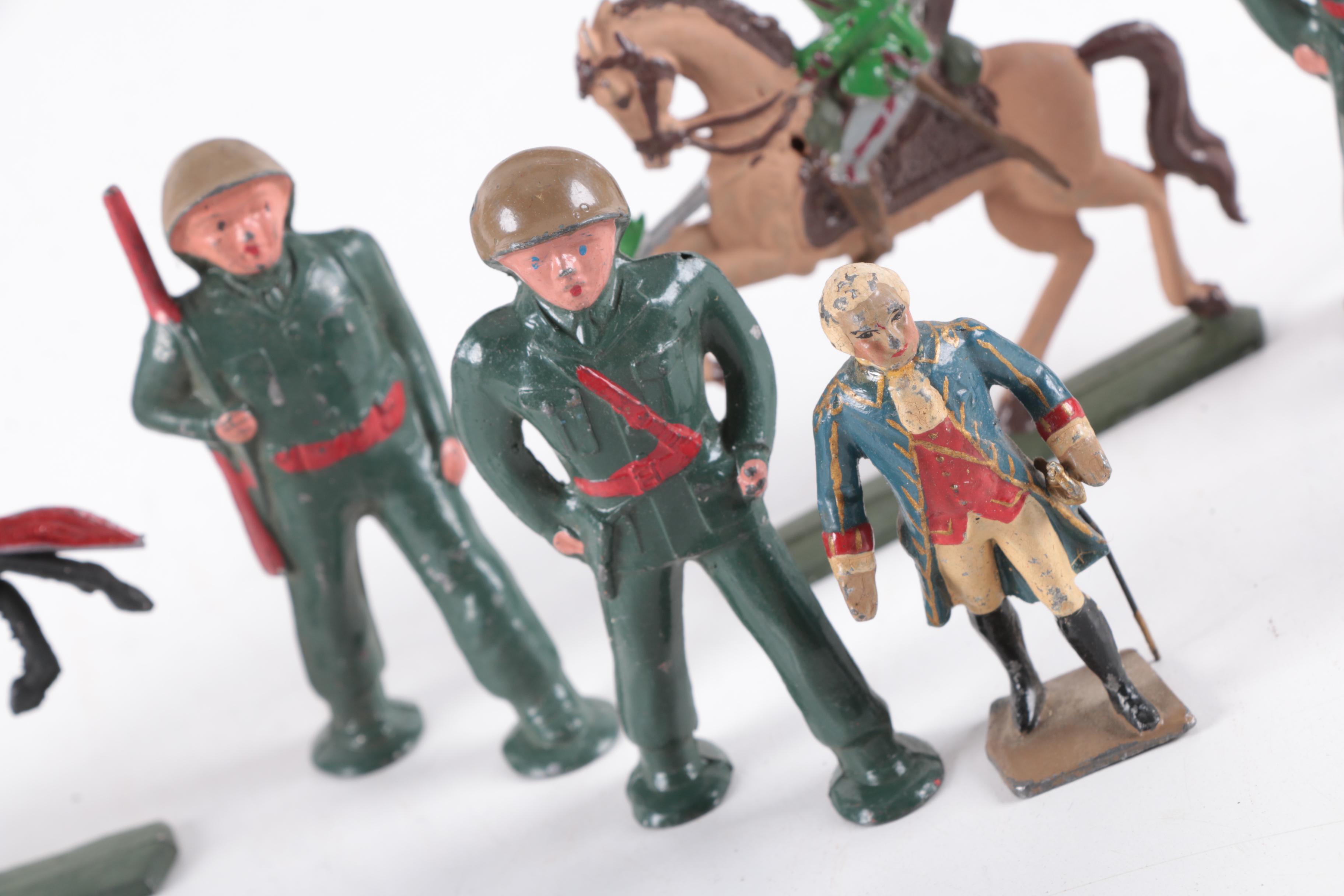 Vintage Metal Soldier Toy Figurines