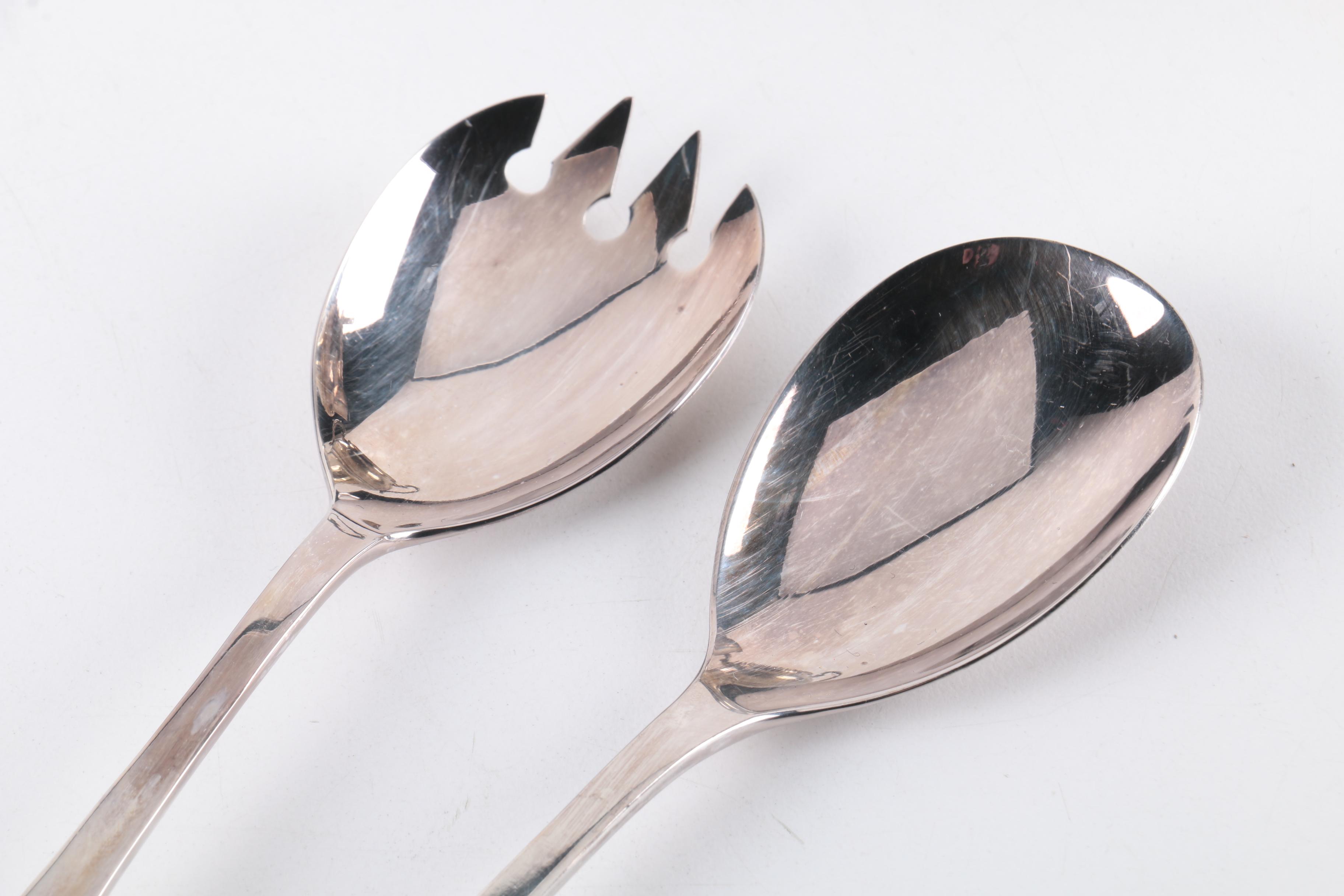 Fisher Weighted Sterling Creamer and Sugar Bowl with Serving Utensils