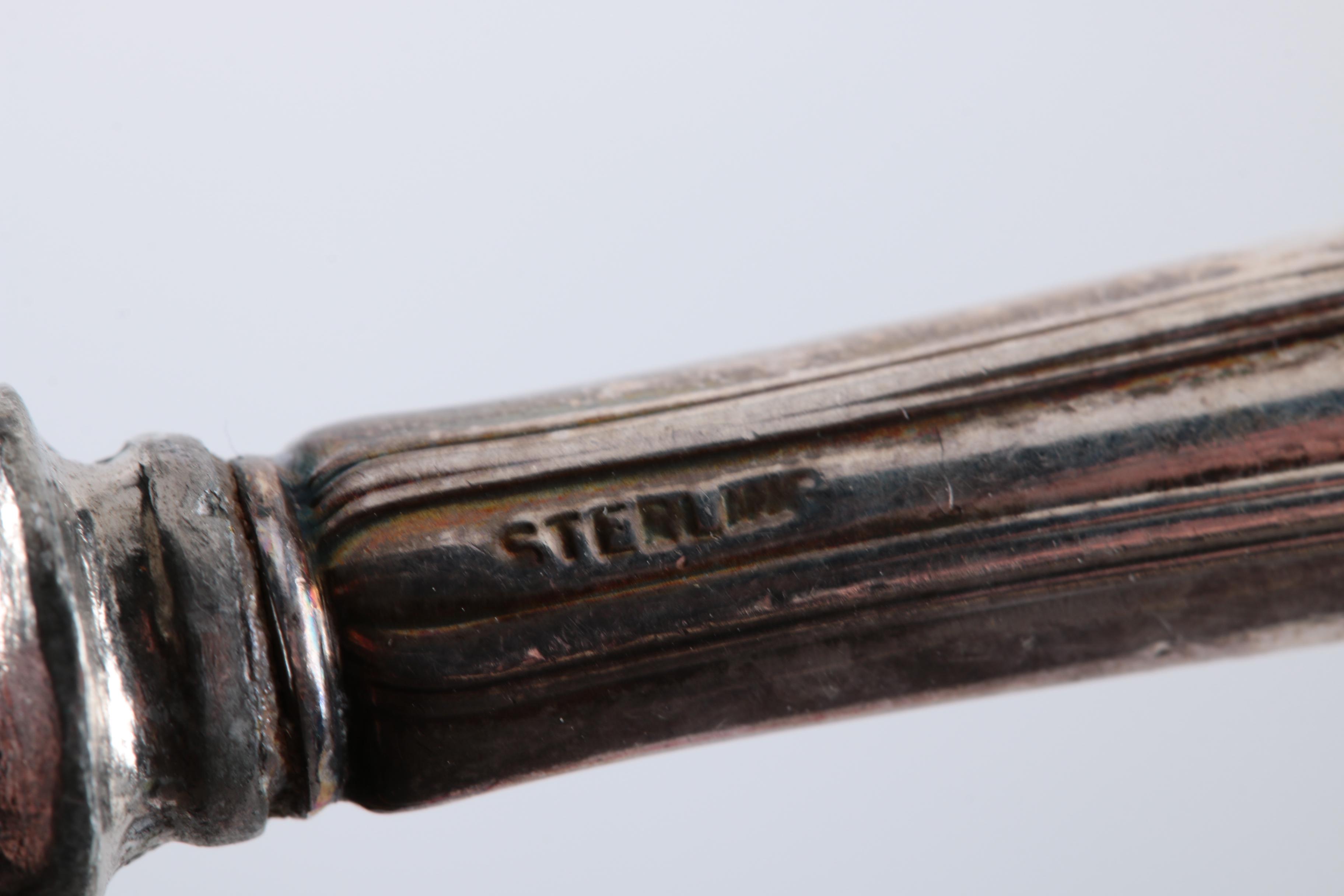 Fisher Weighted Sterling Creamer and Sugar Bowl with Serving Utensils